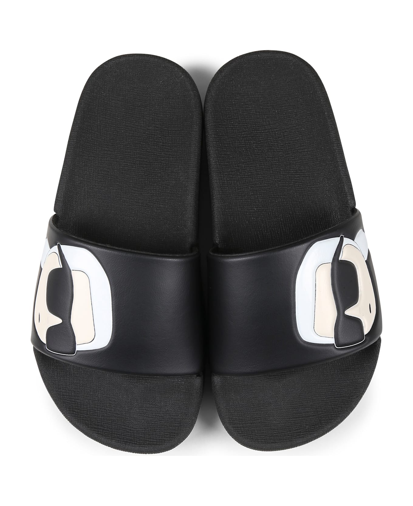 Karl Lagerfeld Kids Black Slippers For Kids With Karl Lagerfeld - Black