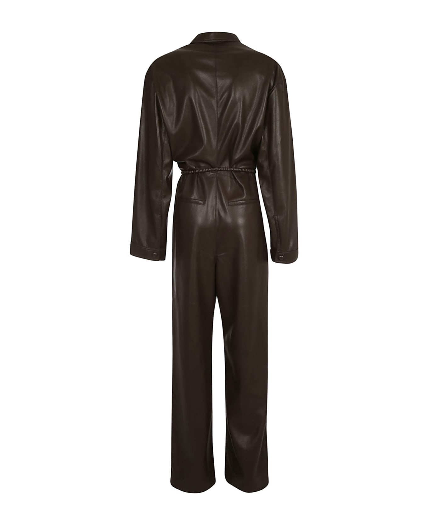 Nanushka Workwear Ruched Boiler Suit - Dark Brown