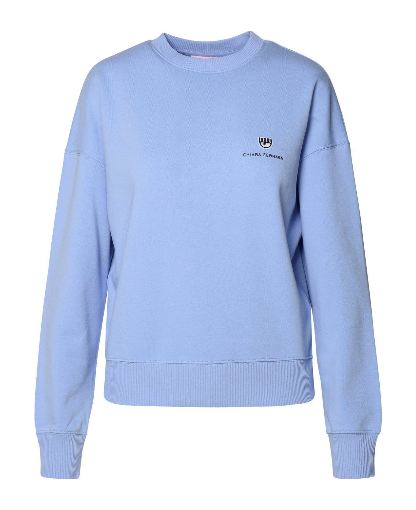 Chiara Ferragni Eyelike Motif Drop Shoulder Sweatshirt - Blue