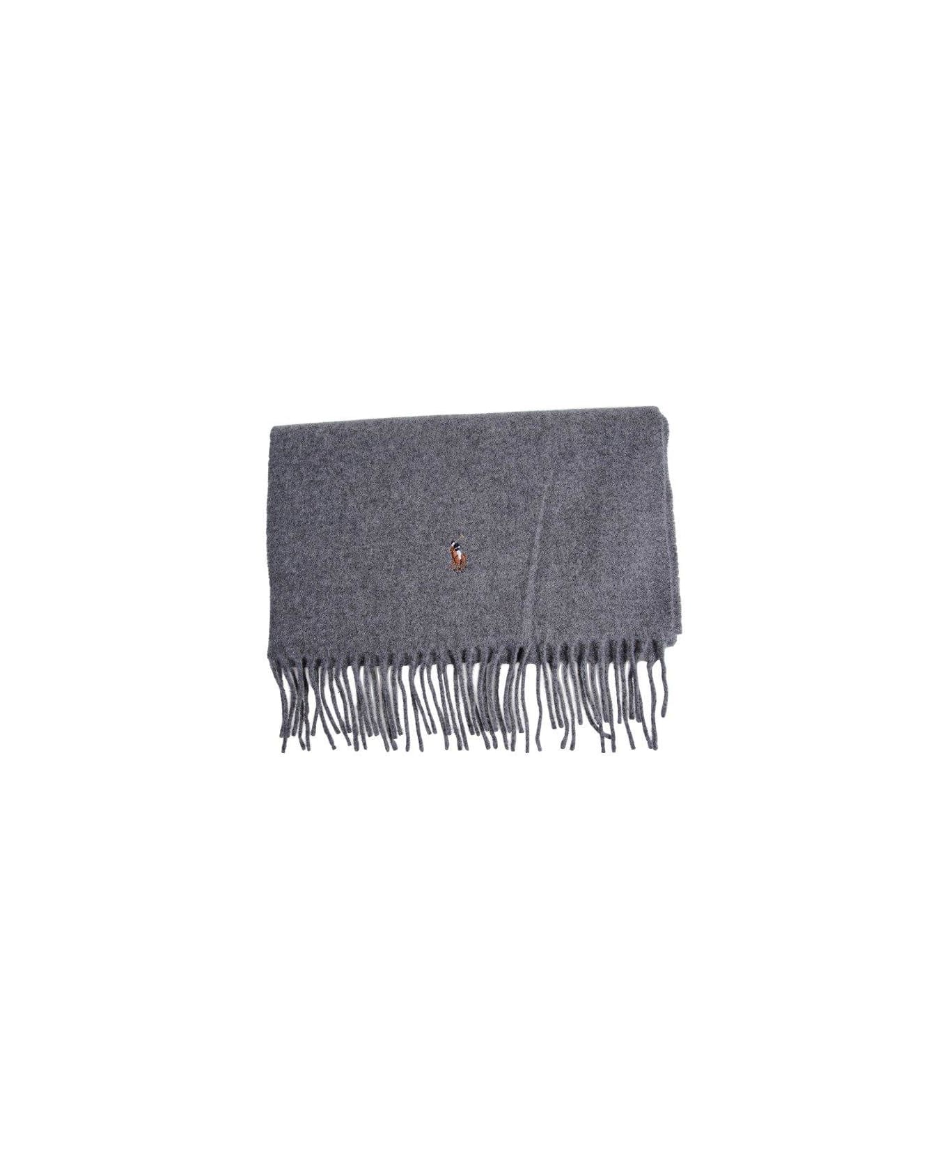 Ralph Lauren Pony Embroidered Fringed-edge Scarf - Non definito