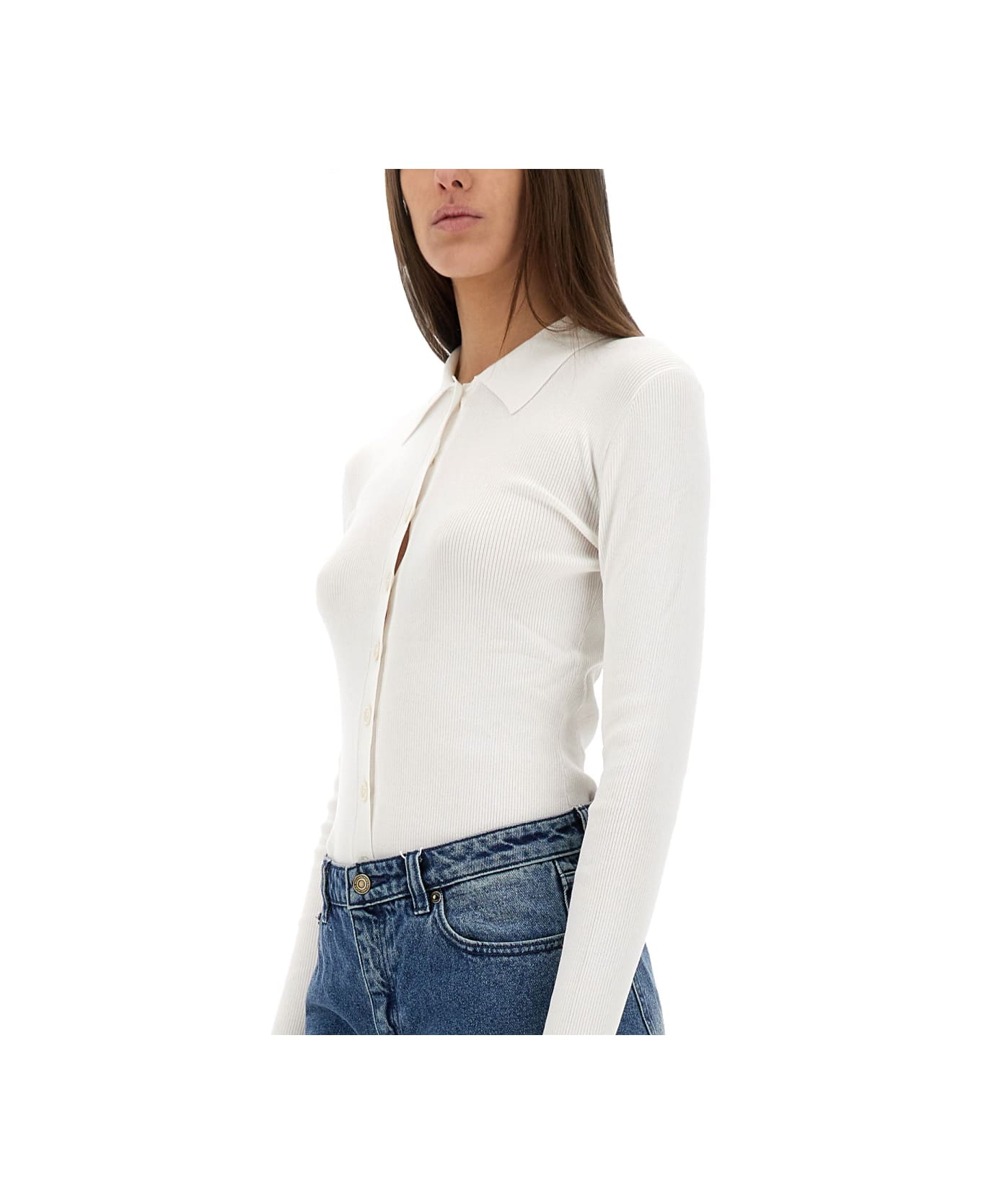 Michael Kors Ribbed Cardigan - Optic White