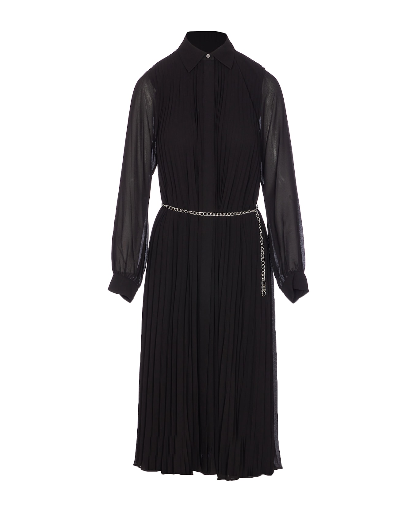 MICHAEL Michael Kors Pleated Shirt Dress - Black