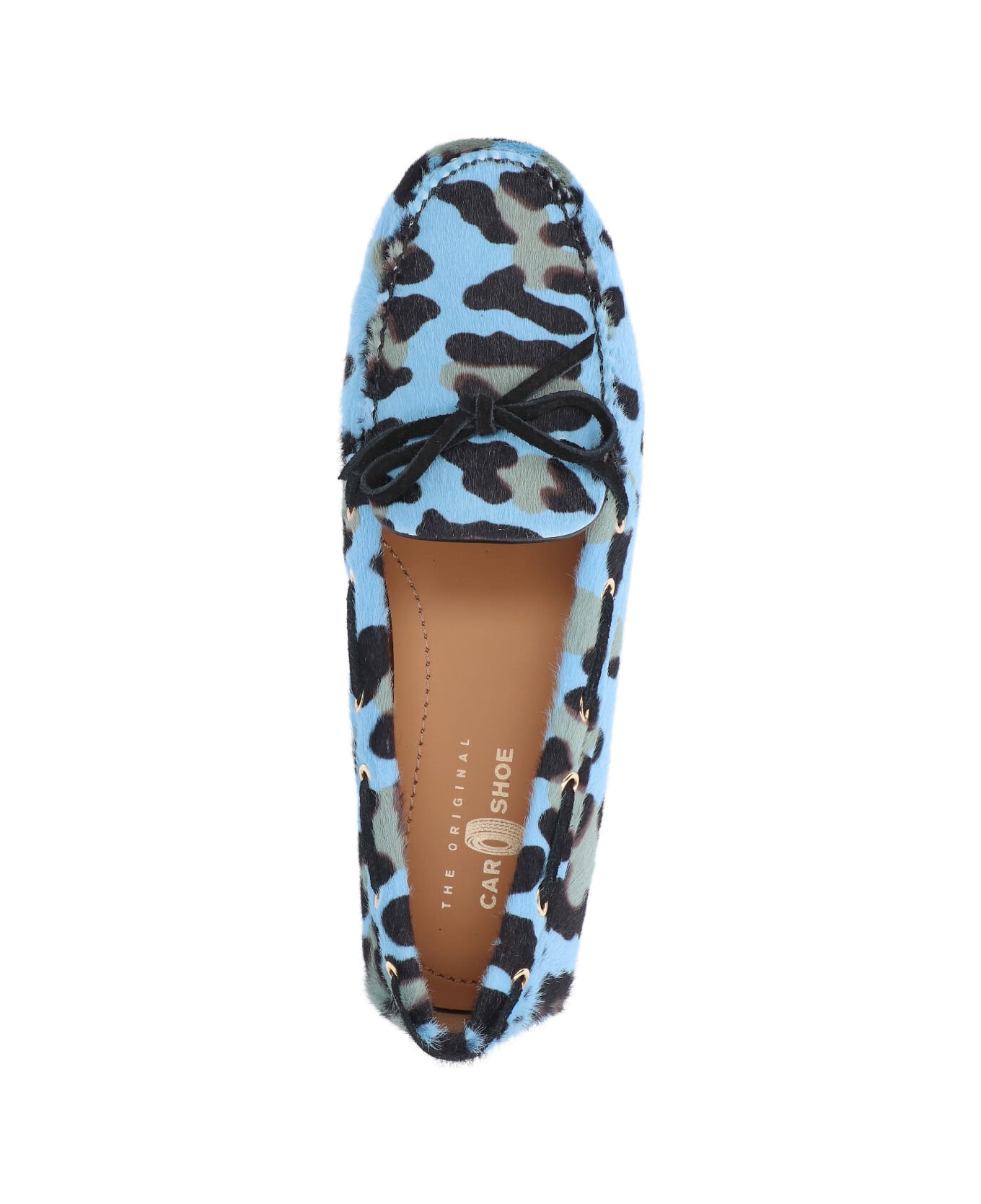 Car Shoe Pony Hair Loafers - Light Blue