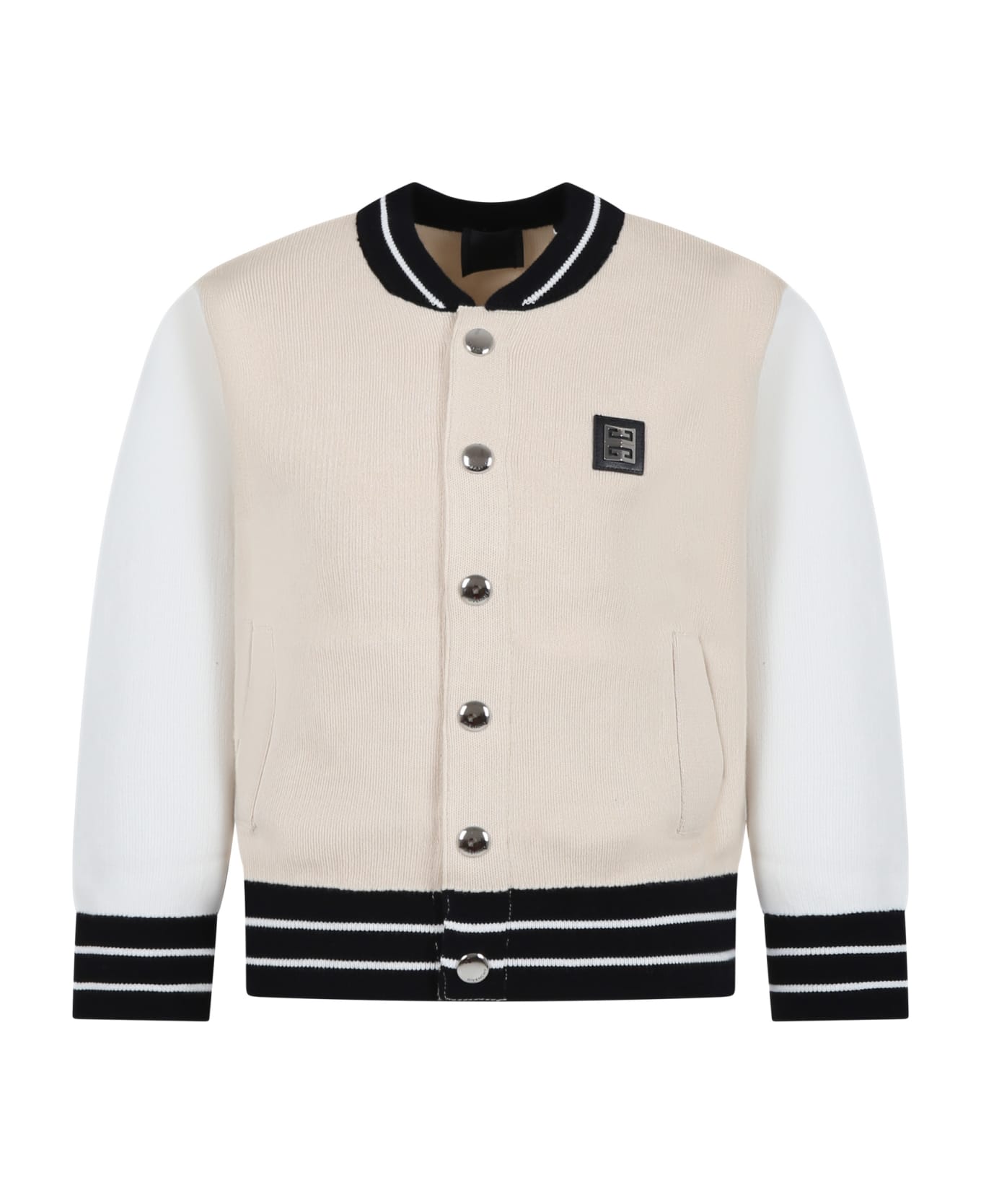 Givenchy Beige Bomber Jacket For Boy With Logo - Beige コート＆ジャケット