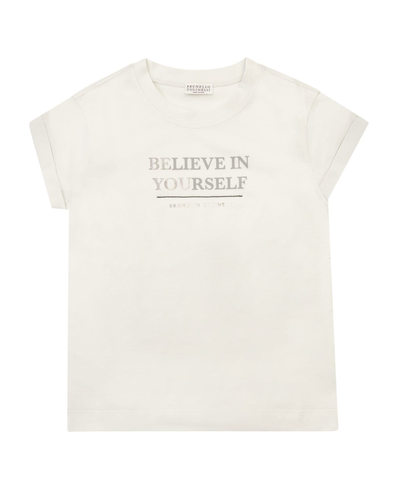 Brunello Cucinelli Lightweight Cotton Jersey T-shirt With Print And Necklace - White Tシャツ＆ポロシャツ