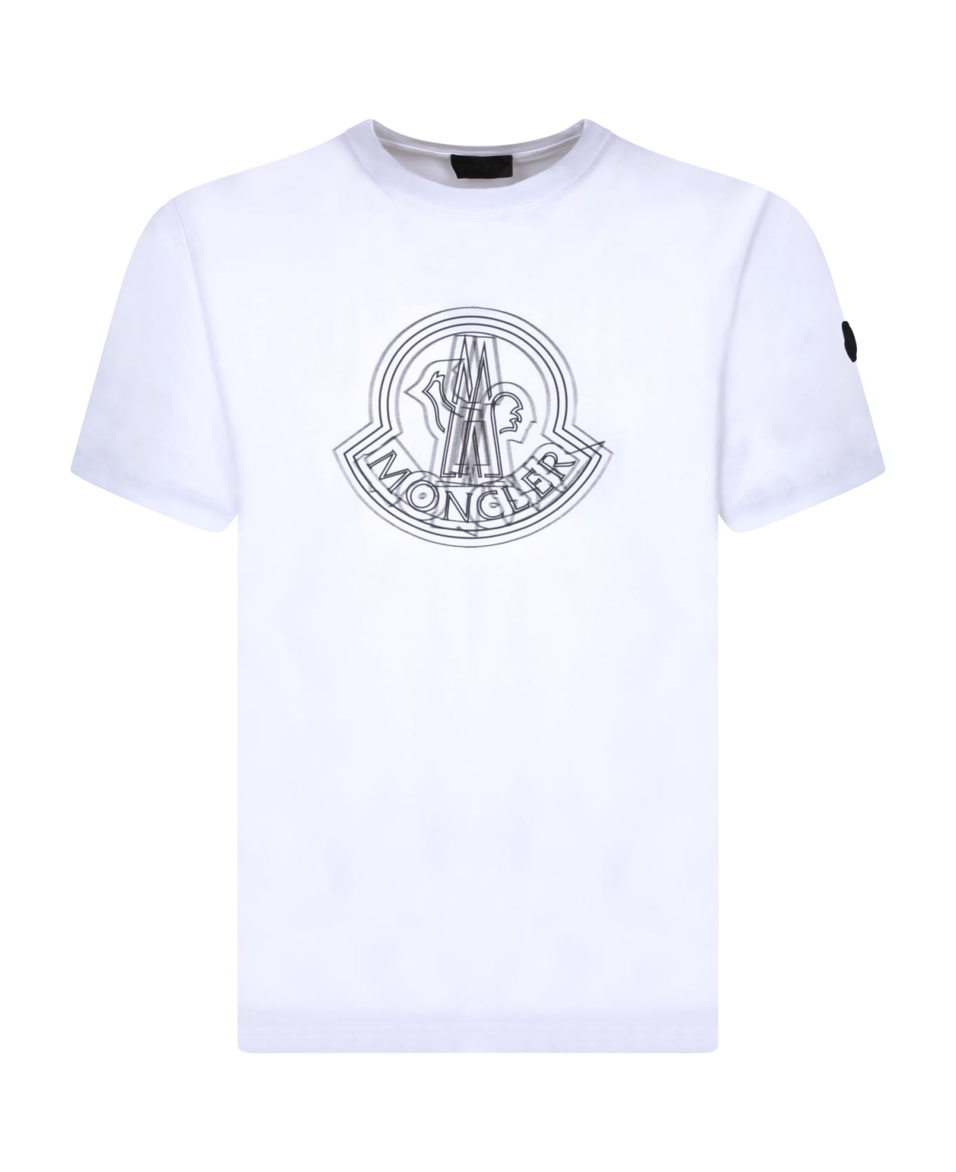 Moncler Logo Printed Crewneck T-shirt - Bianco
