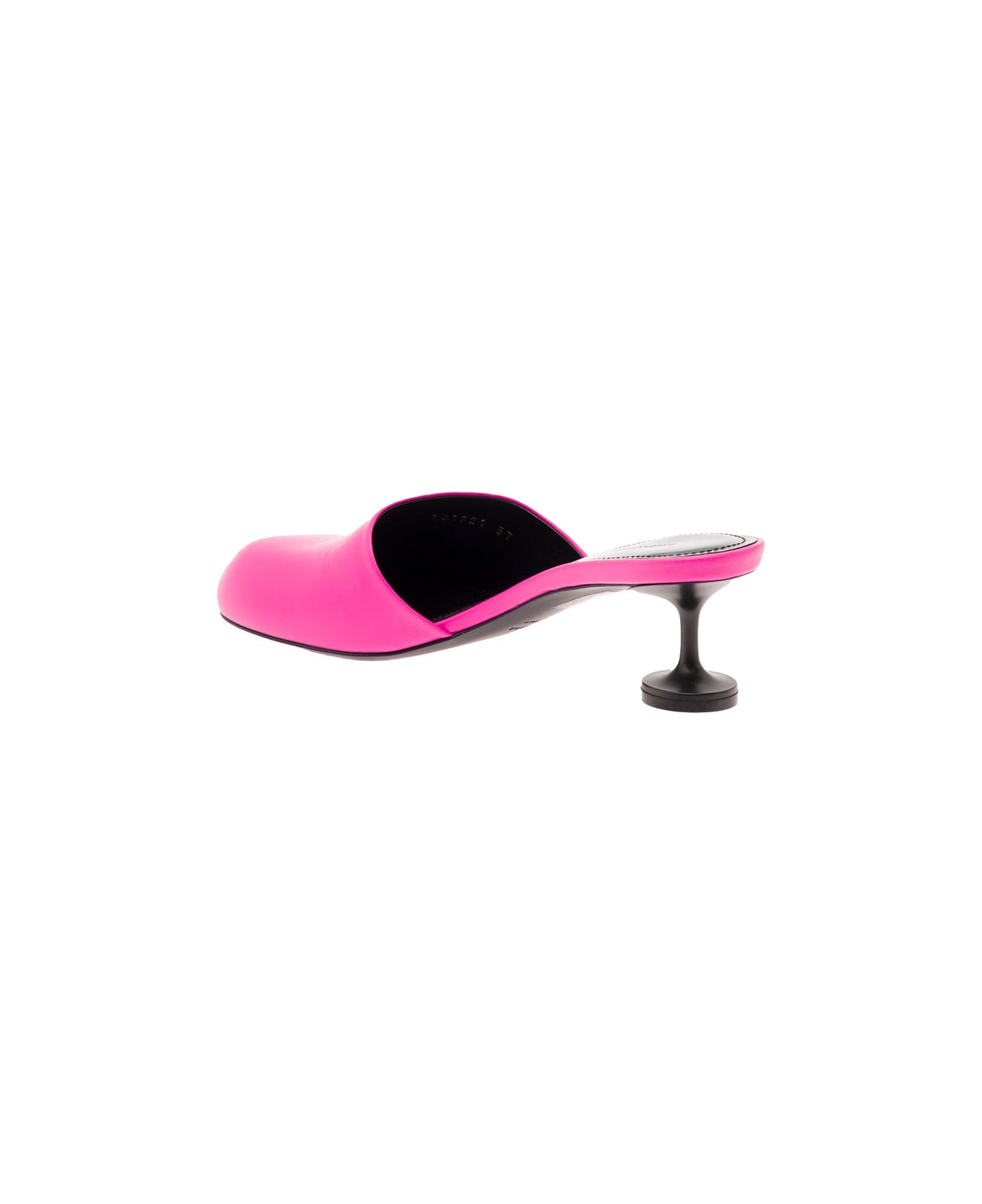 Balenciaga Fluo Pink Lady Mule In Leather With Champagne Heel Balenciaga Woman - Pink