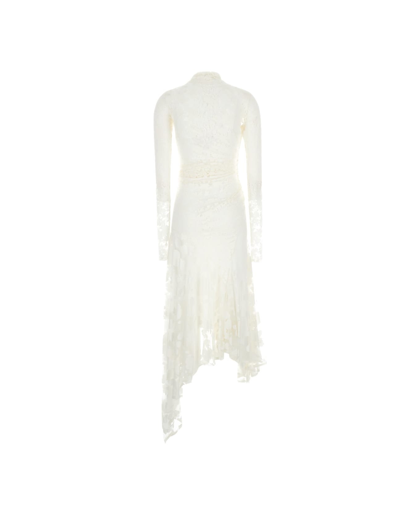 Philosophy di Lorenzo Serafini Longuette White Asymmetric Dress In Devoré Jersey Woman - White ワンピース＆ドレス