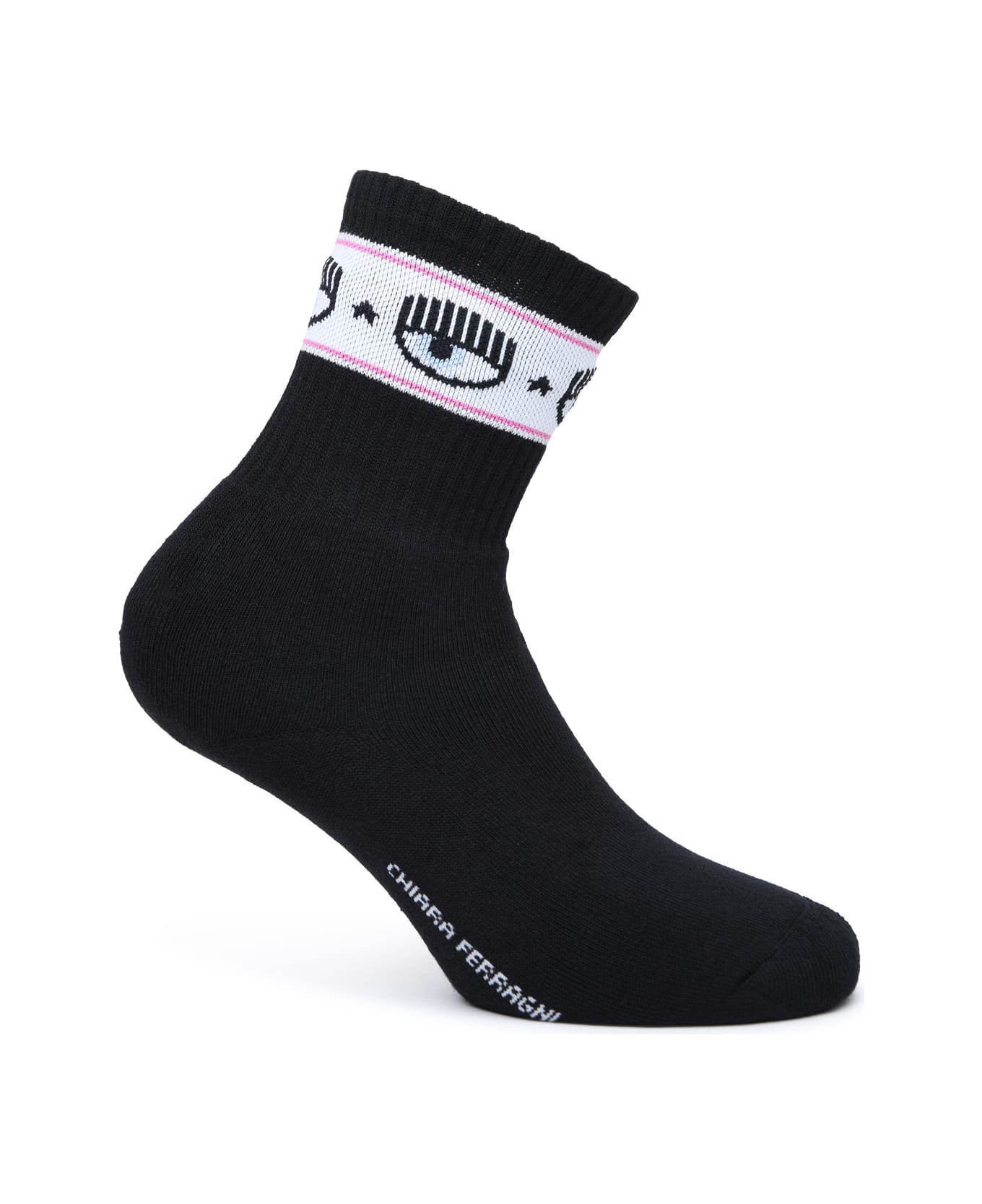 Chiara Ferragni Black Cotton Blend Socks - Black 靴下＆タイツ