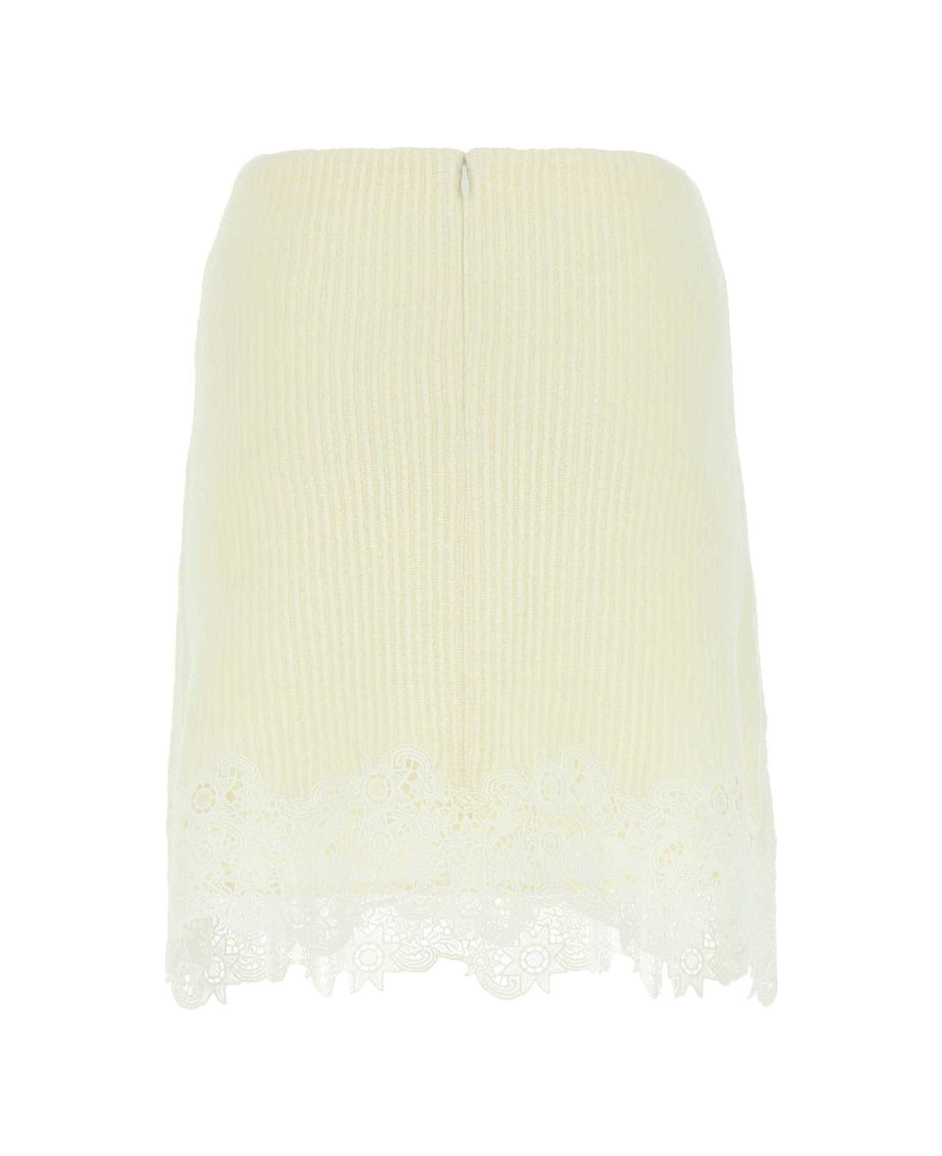 Chloé Lace Detailed Flared Mini Skirt - White