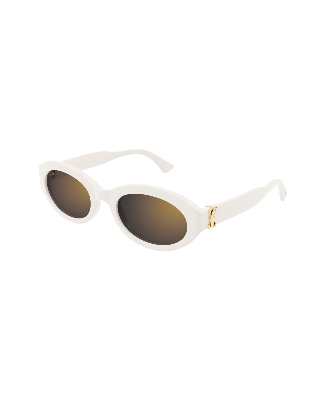 Cartier Eyewear Cartier Ct0588s C De Cartier 005 White Grey Sunglasses - Bianco