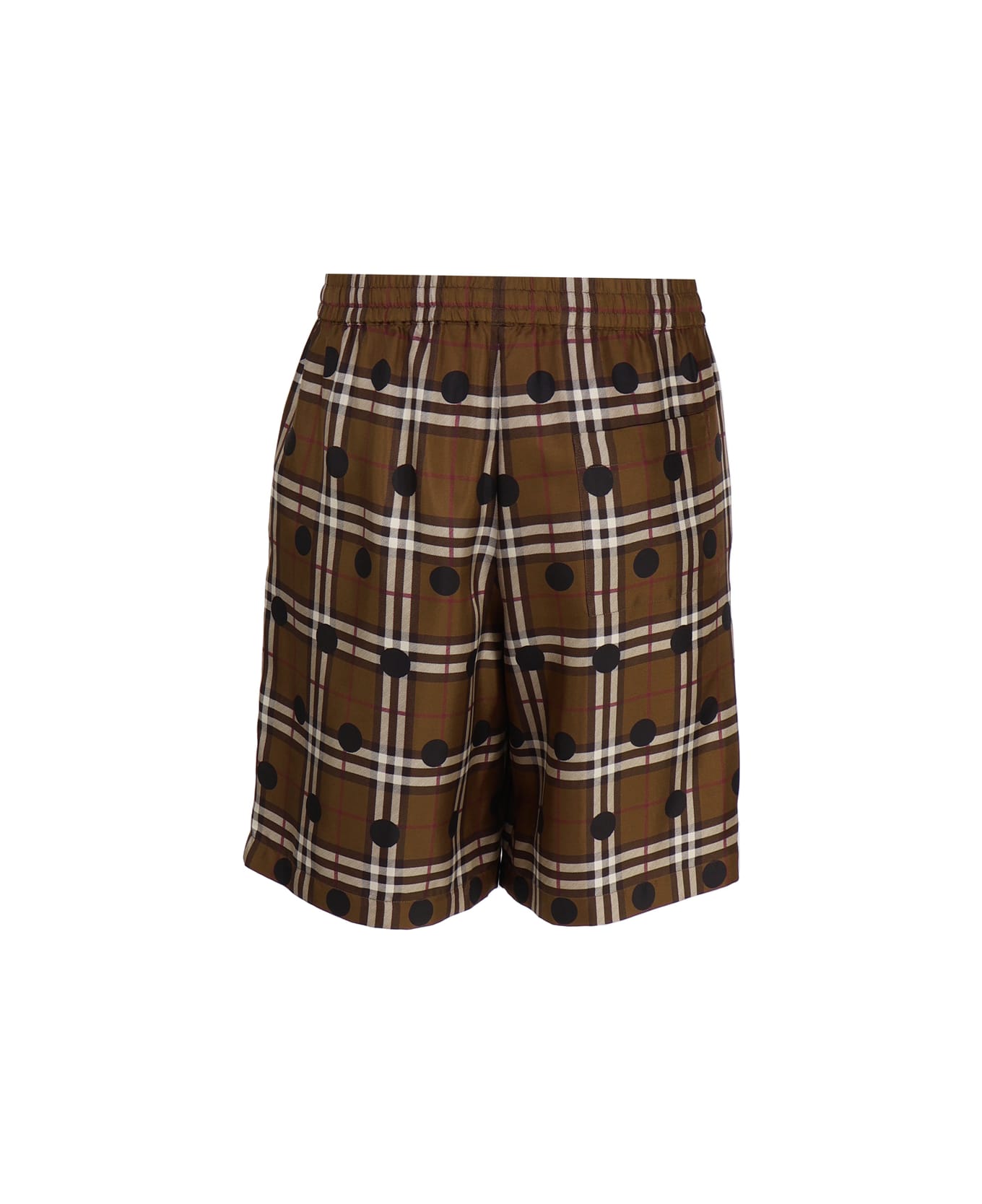 Burberry Vintage Check Polka Dot Silk Shorts - Brown