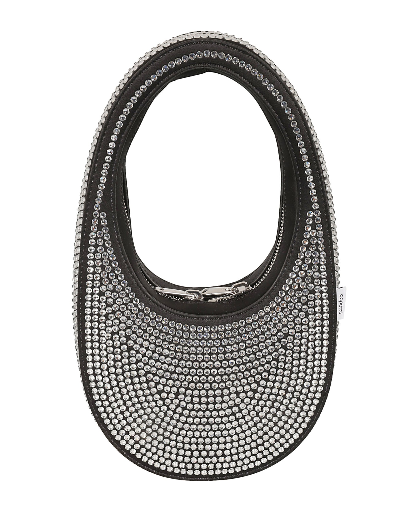 Coperni Crystal-embellished Mini Swipe Hobo Bag - Black