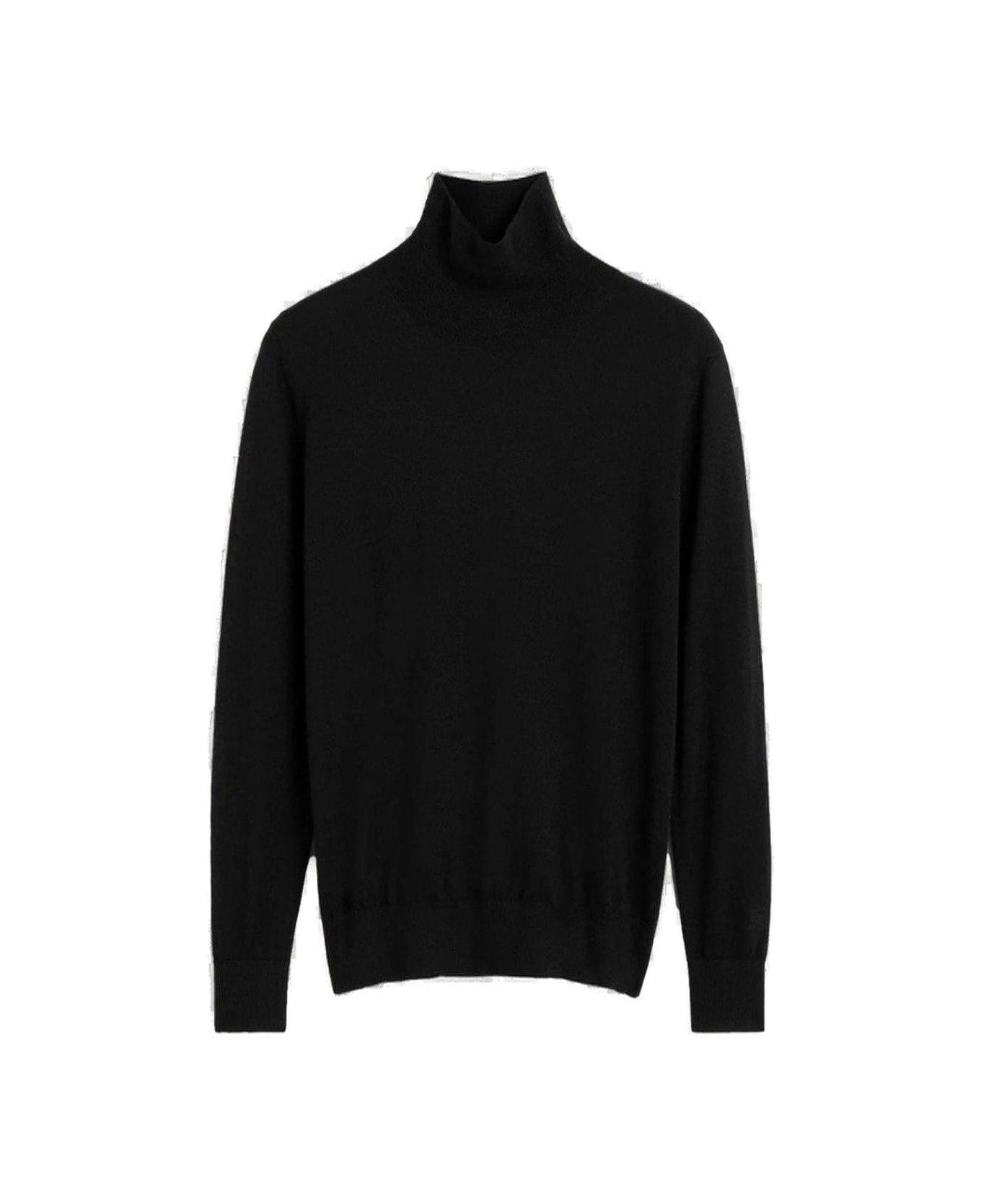 Totême Roll-neck Fine-knit Sweater - Black