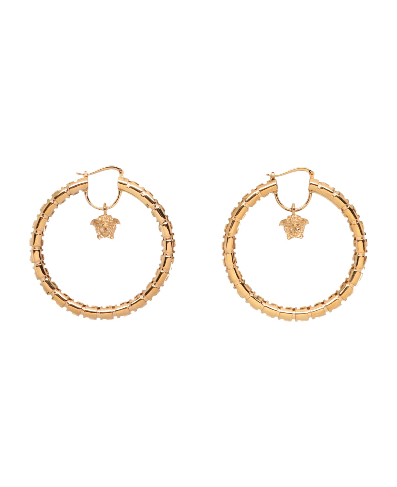 Versace 'greca' Hoop Earrings - Gold
