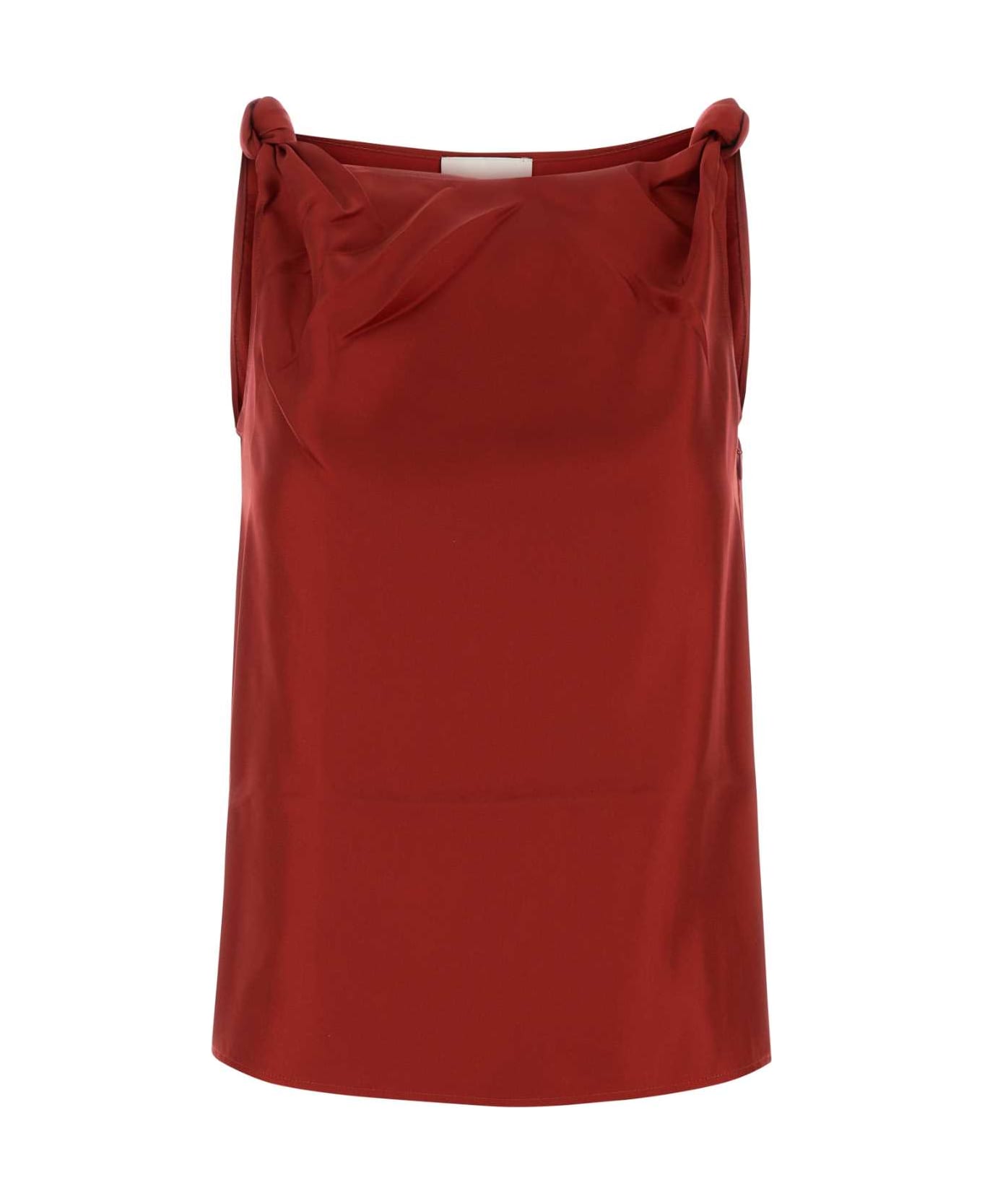 Loulou Studio Red Twill Remy Top - TOMATO