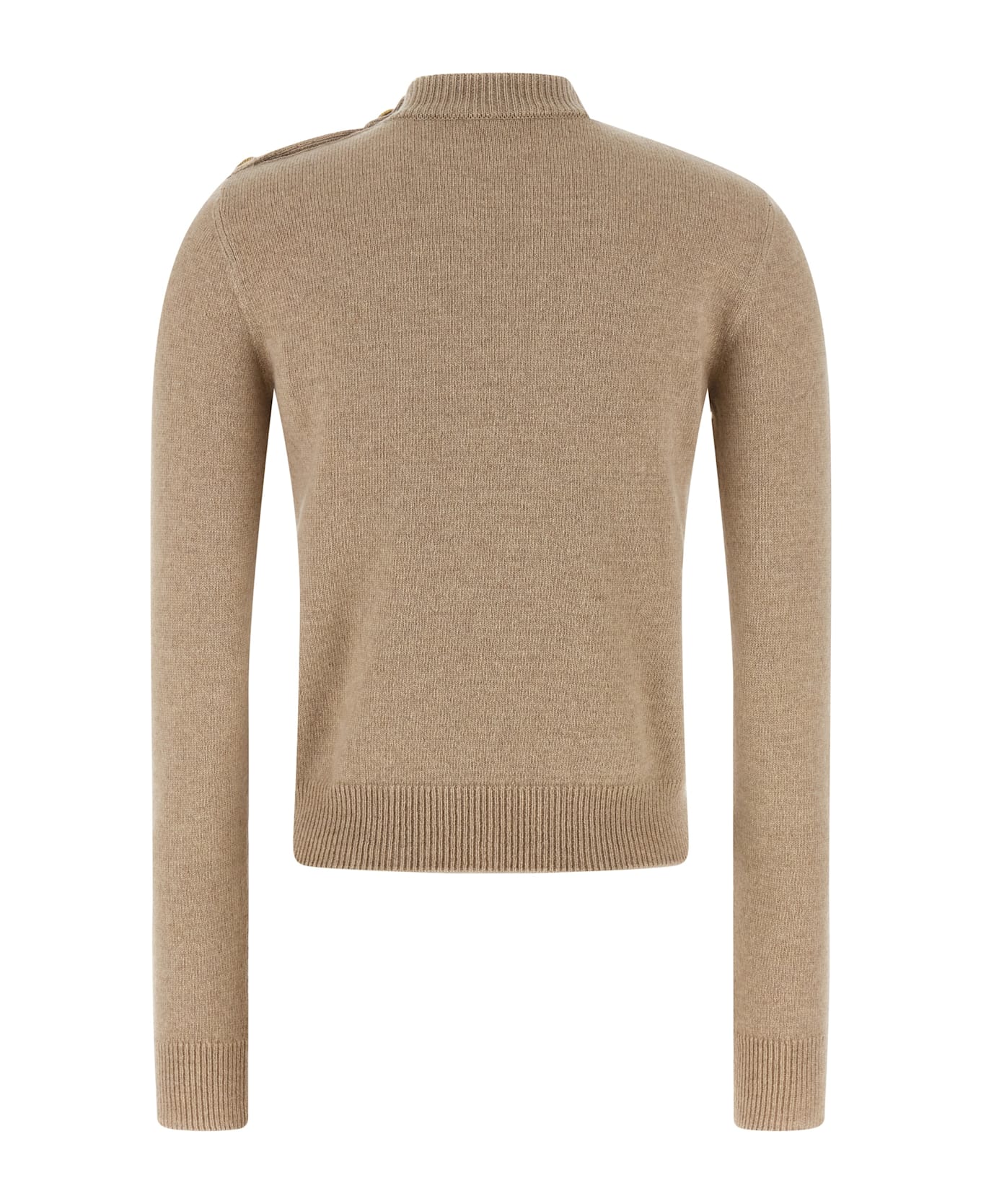 Balmain Eco-cashmere Button Sweater - Beige