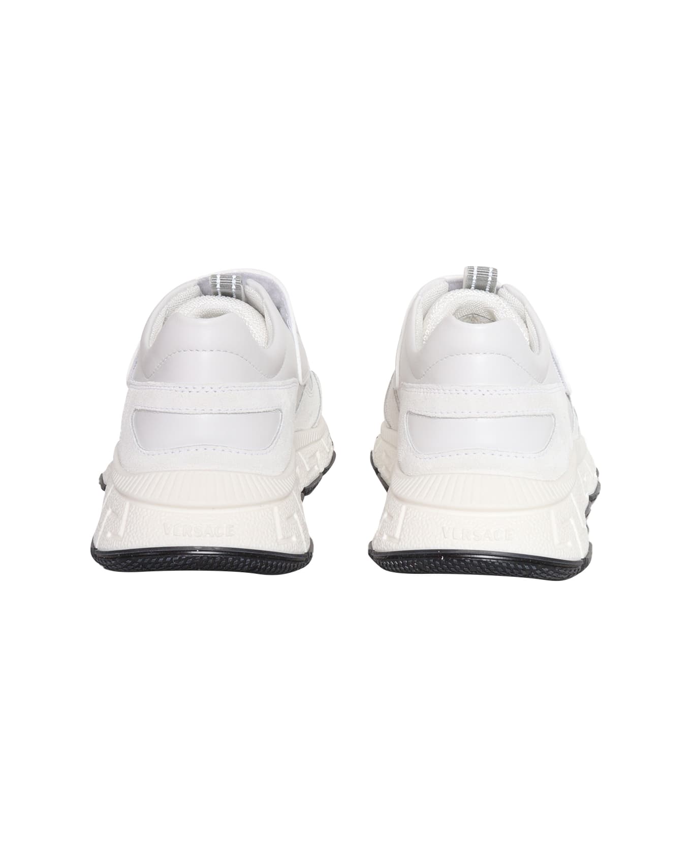 Versace White Leather Sneakers - WHITE