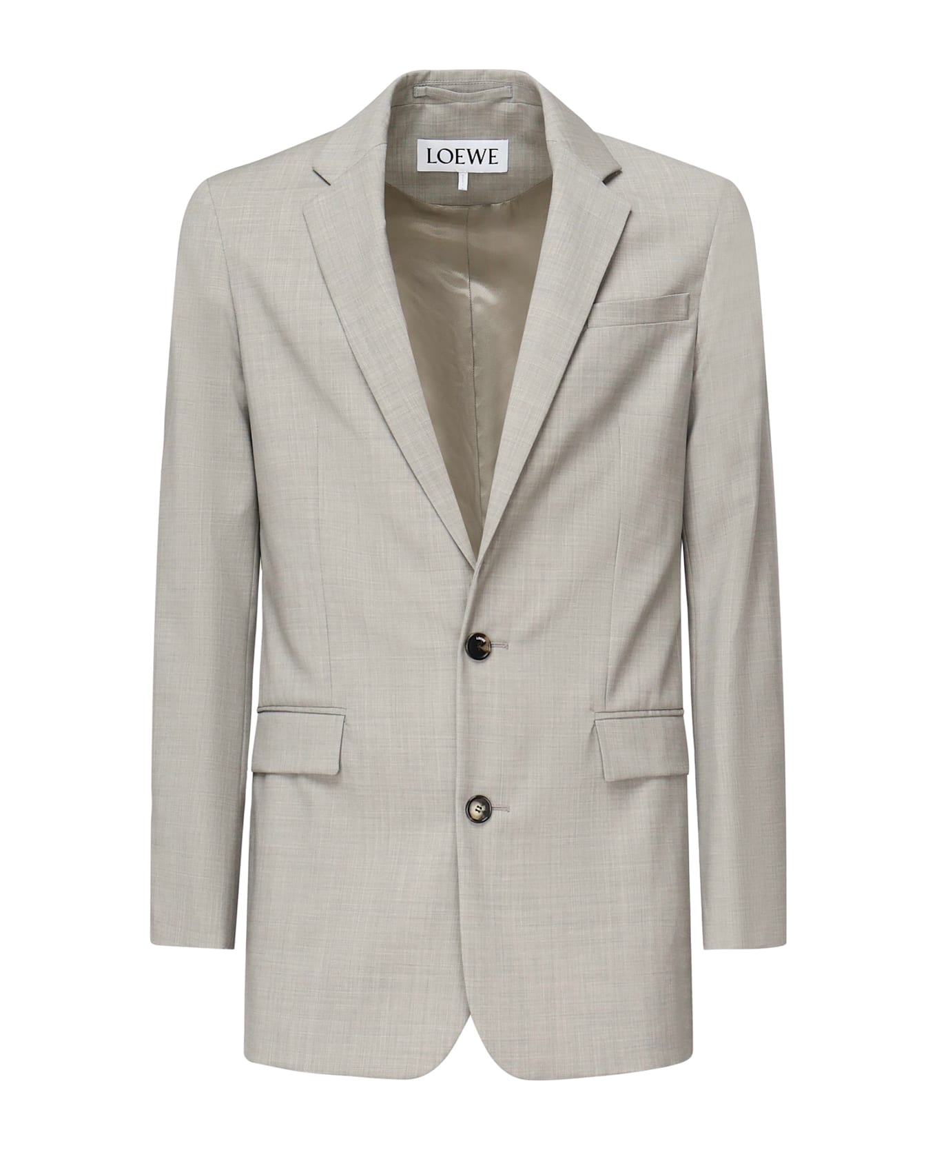 Loewe Single-breasted Wool Jacket - Grey