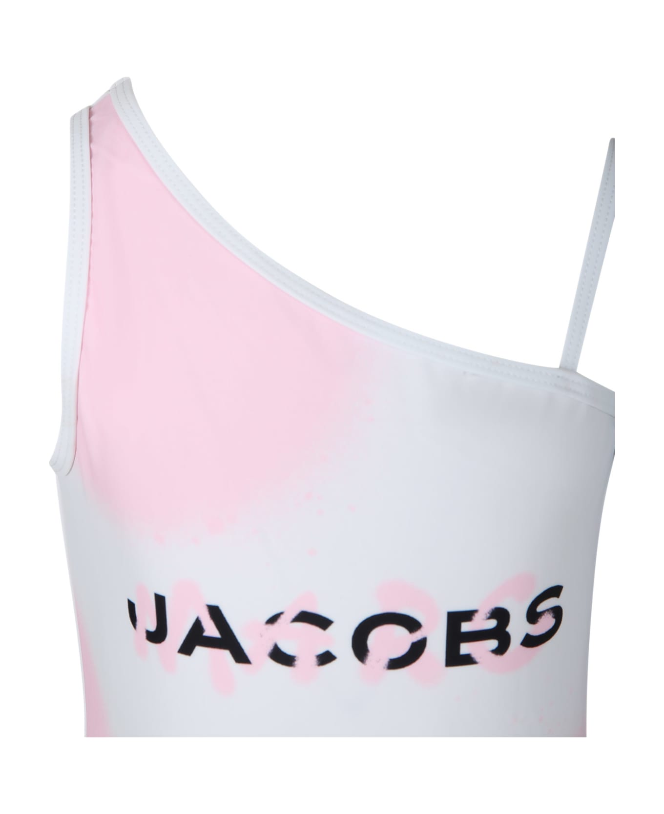 Marc Jacobs White Swimsuit For Girl With Logo - White