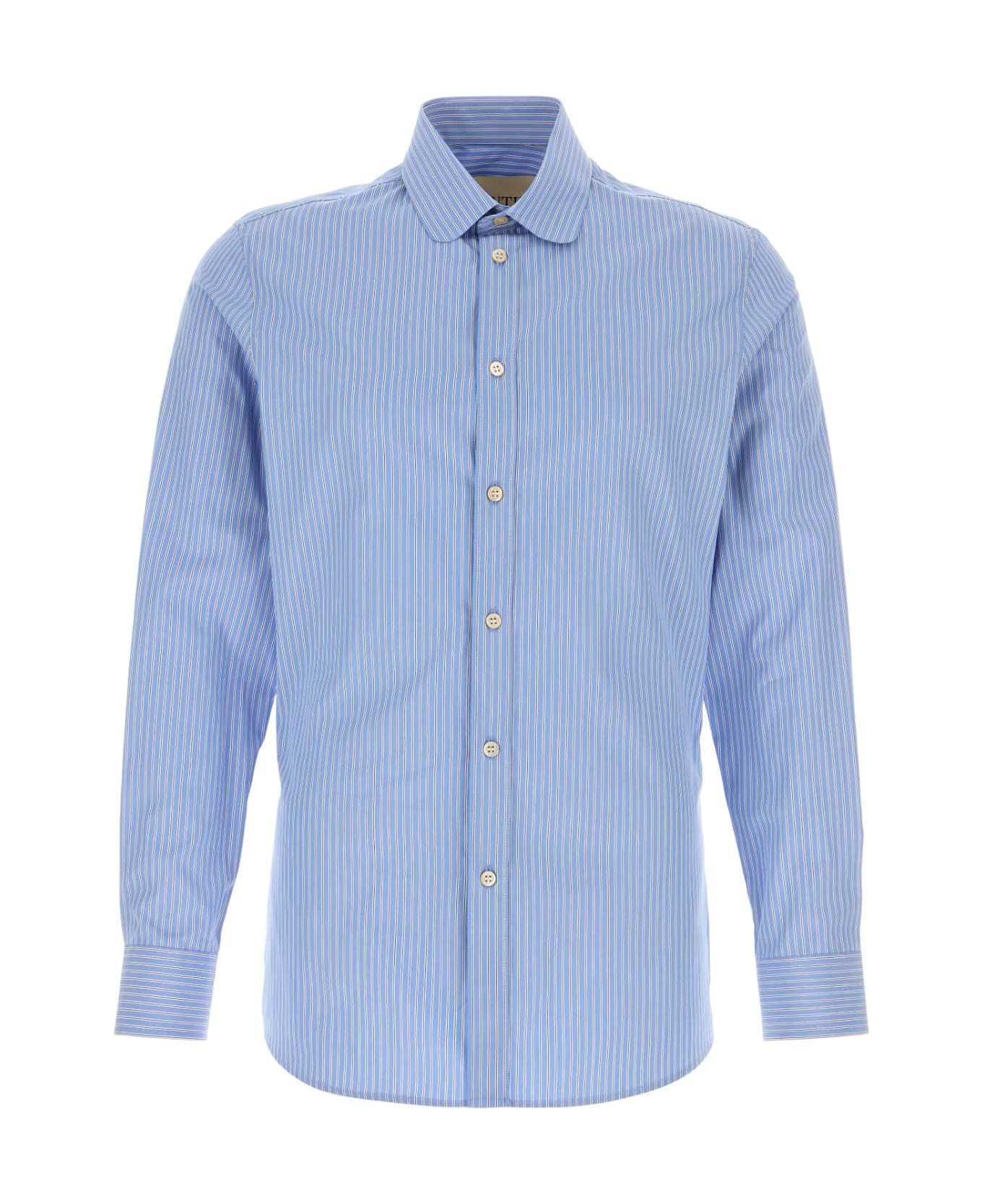 Valentino Garavani Embroidered Poplin Shirt - RIGACELESTEBIANCOBLU