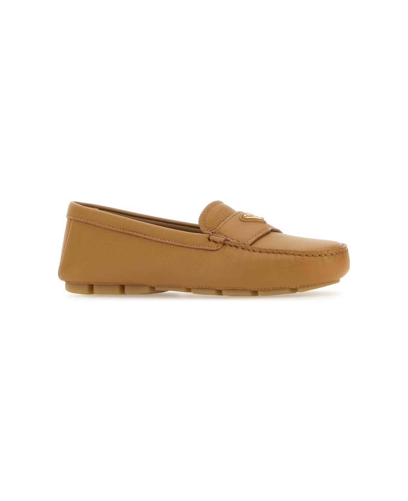 Prada Camel Leather Loafers - NATURALE