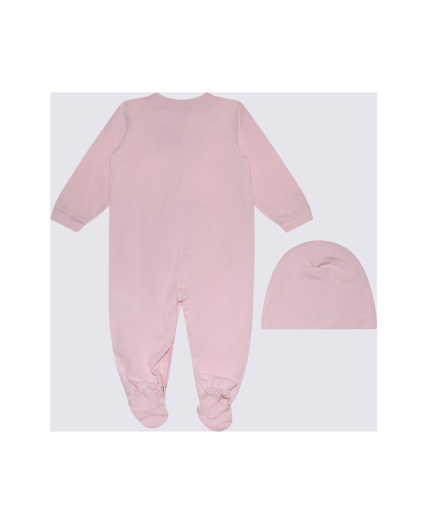 Versace Baby Pink And Gold Cotton Jumpsuit - BABY PINK/GOLD