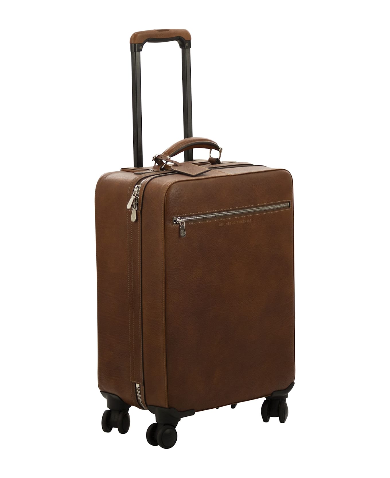 Brunello Cucinelli Calfskin Trolley With Grain - Cognac