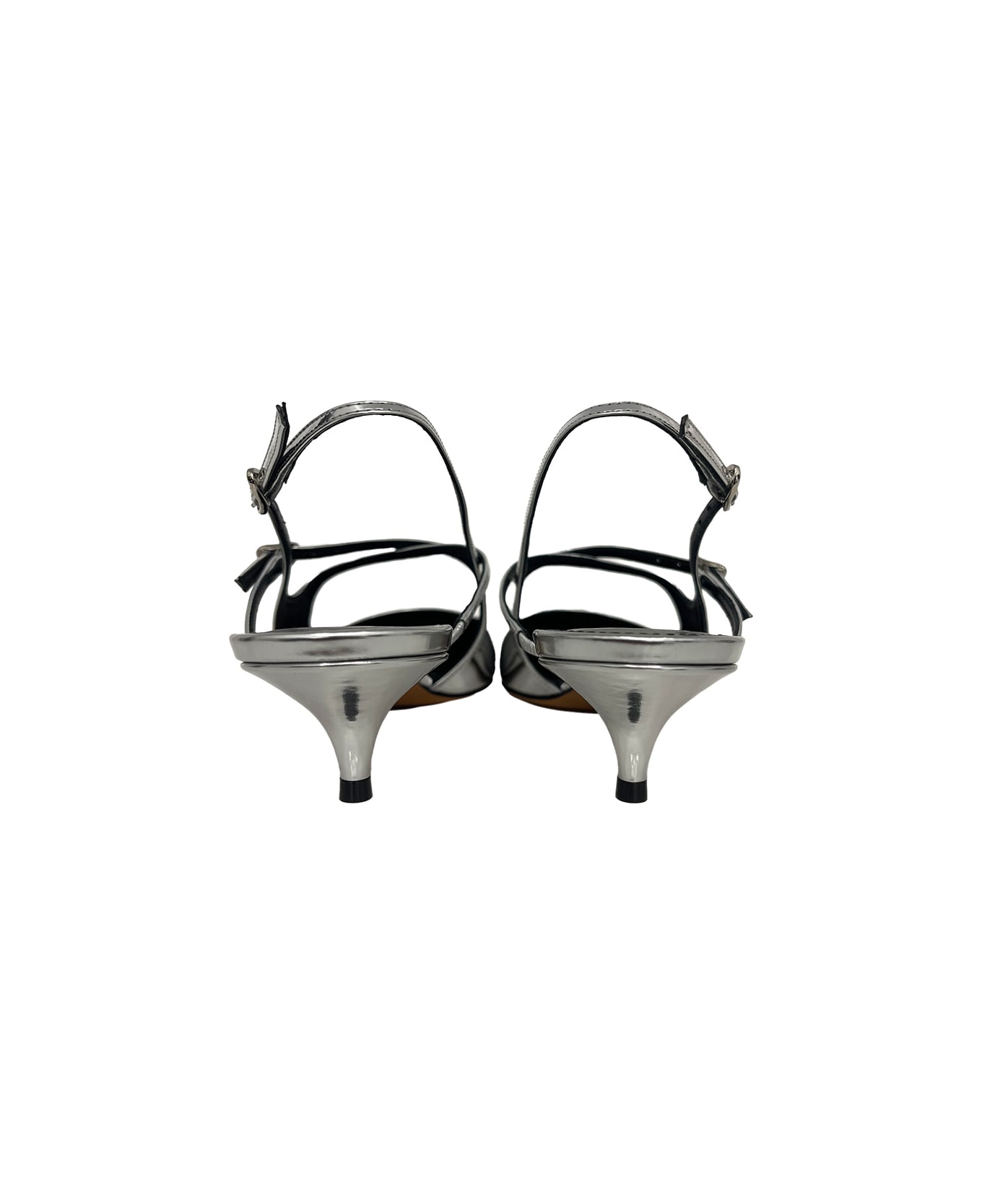Proenza Schouler Slash Crossover Slingback Pump - Silver