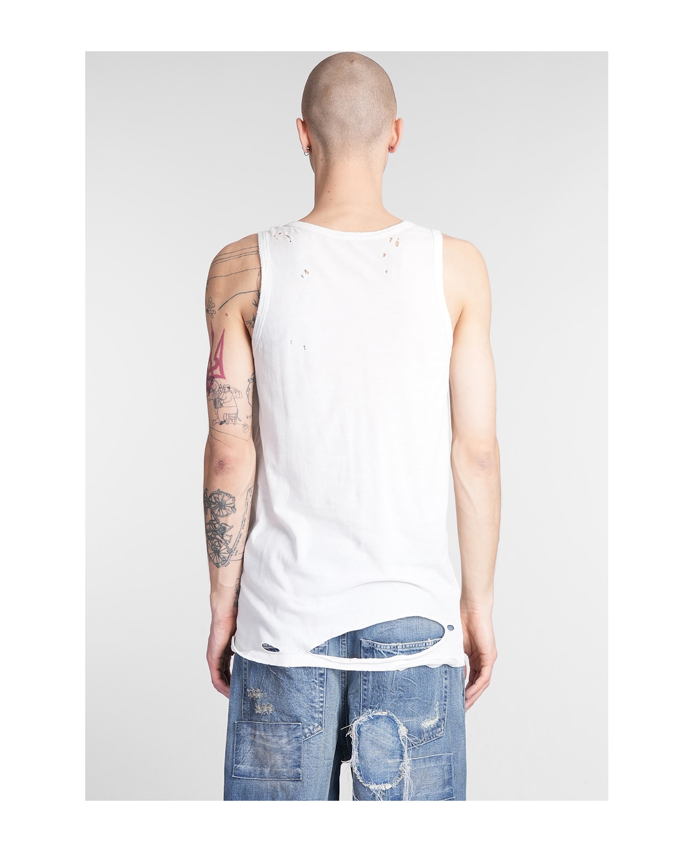 Ann Demeulemeester Seva Tank Top In Grey Cotton - grey