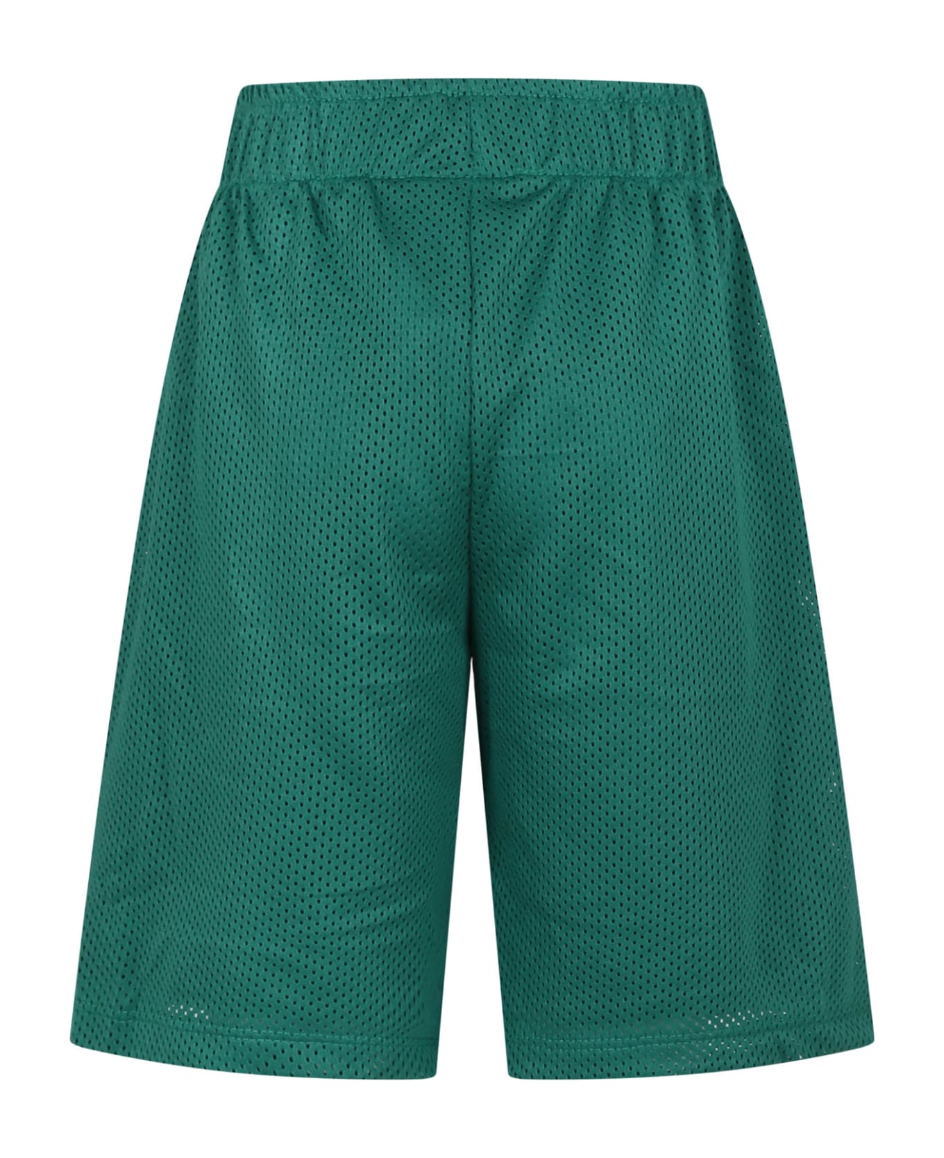 Mini Rodini Green Sports Shorts For Kids With Basketball - Green