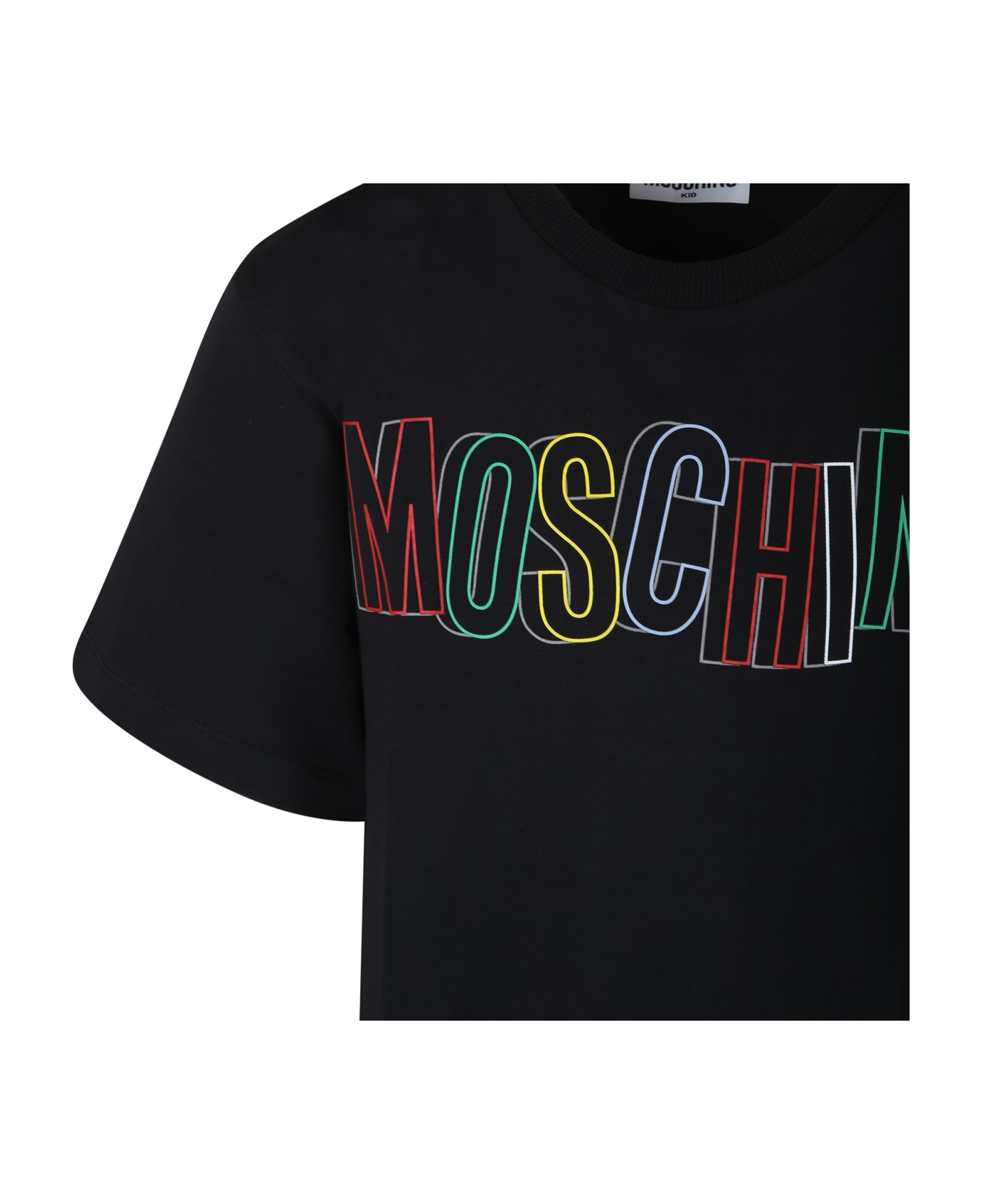 Moschino Black T-shirt For Boy With Logo - Black