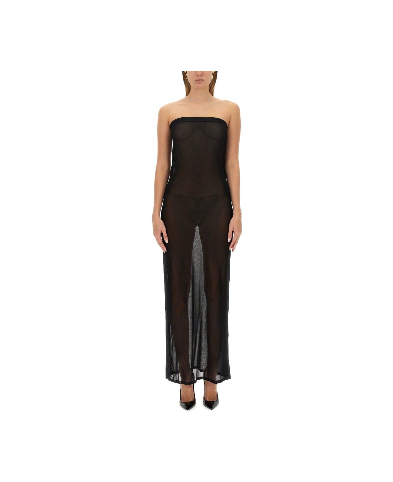 Saint Laurent Strapless Maxi Dress - BLACK