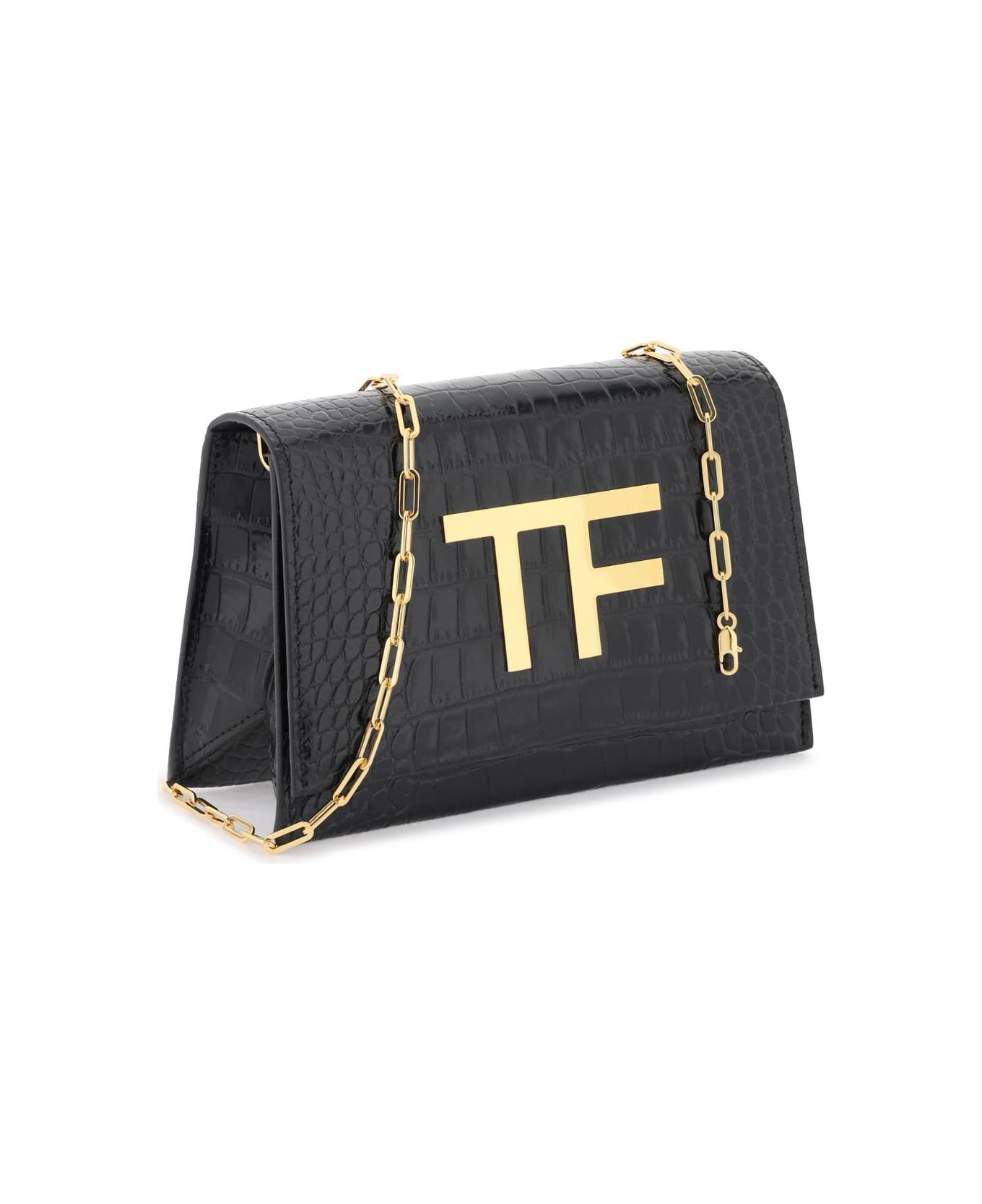 Tom Ford Evening Mini Bag Tf Logo - Black