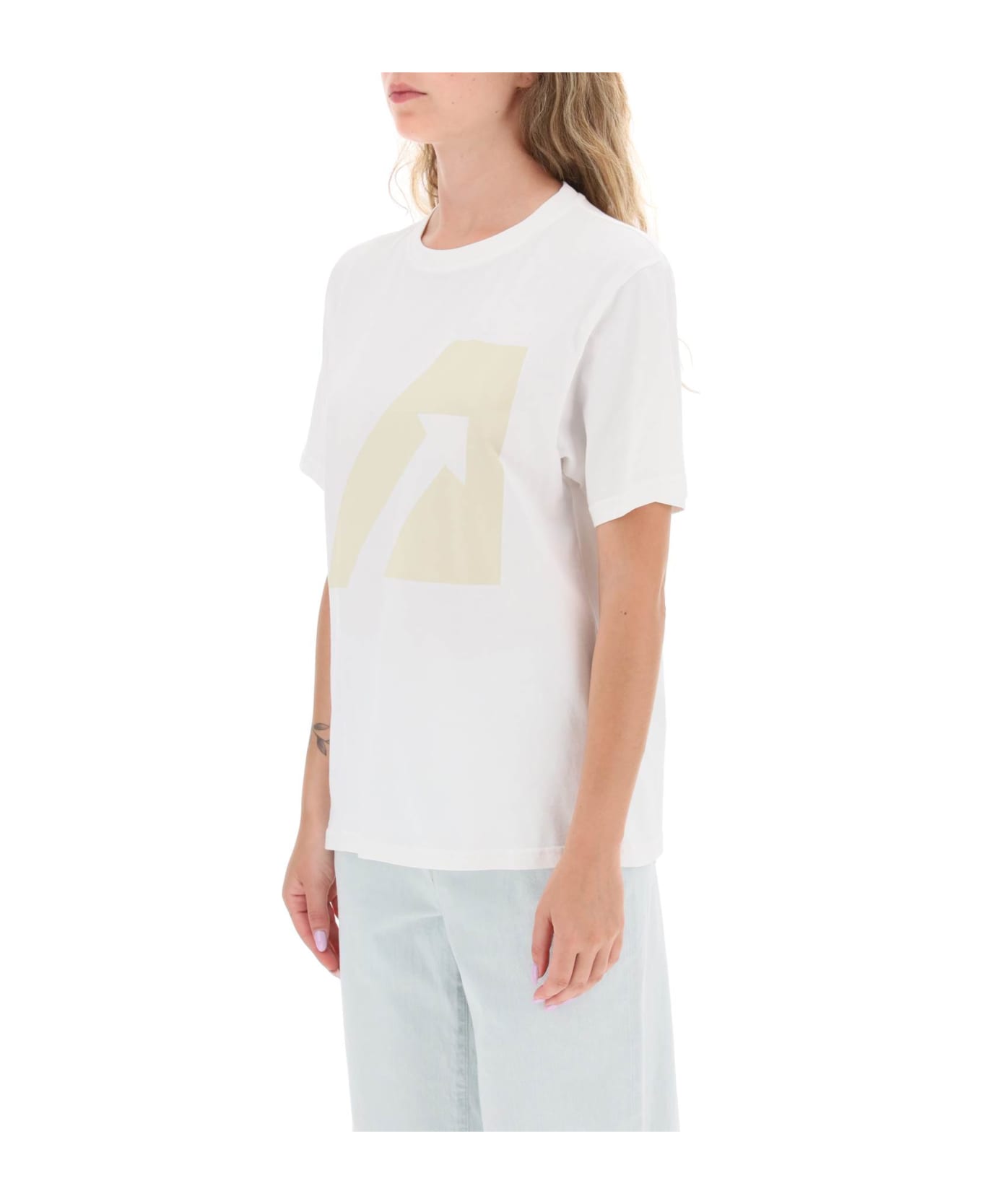 Autry T-shirt With Logo Print - WHITE (White) Tシャツ