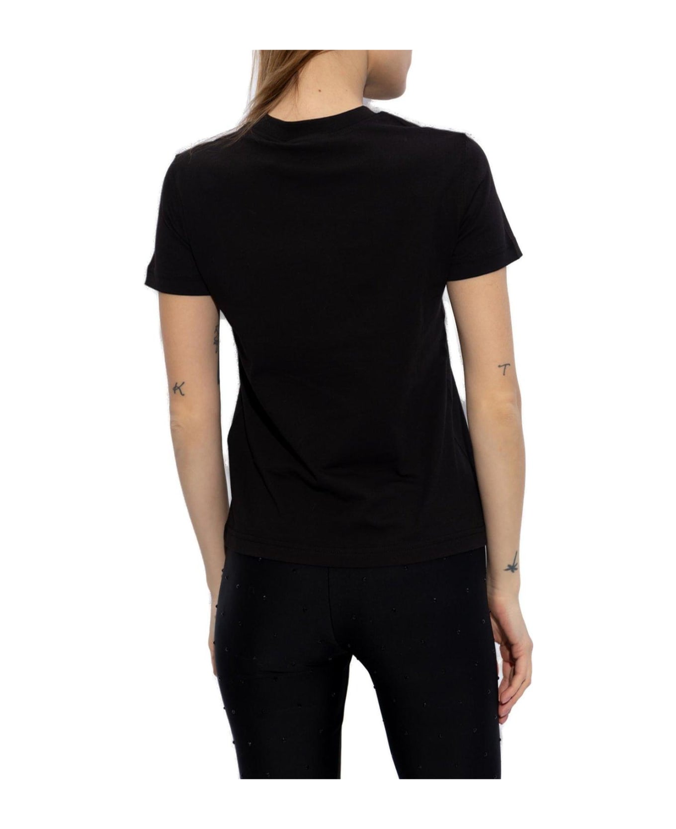 Versace Jeans Couture Logo Printed Crewneck T-shirt - Black/gold Tシャツ