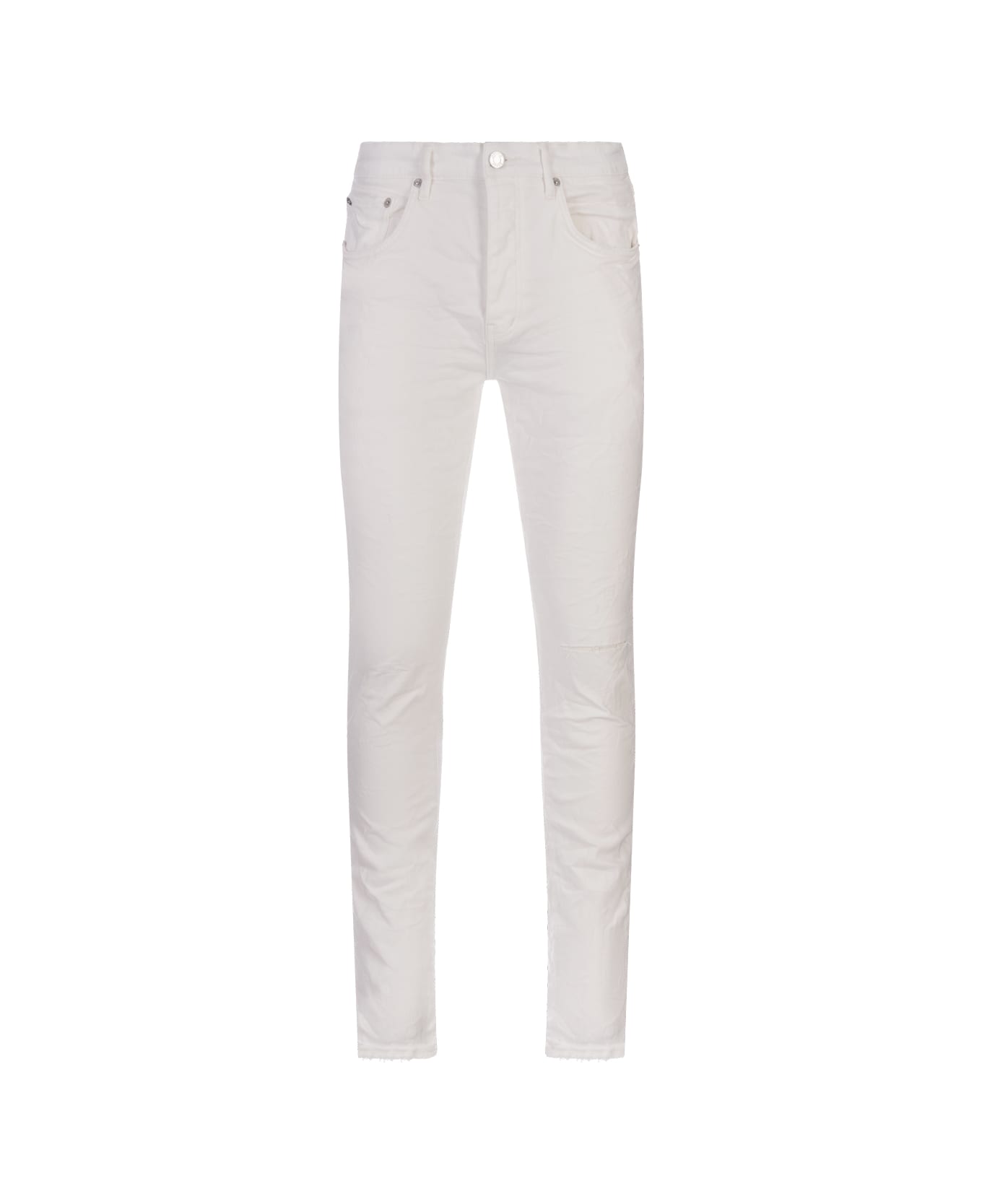 Purple Brand P001 Jacquard Monogram Jeans In White - White