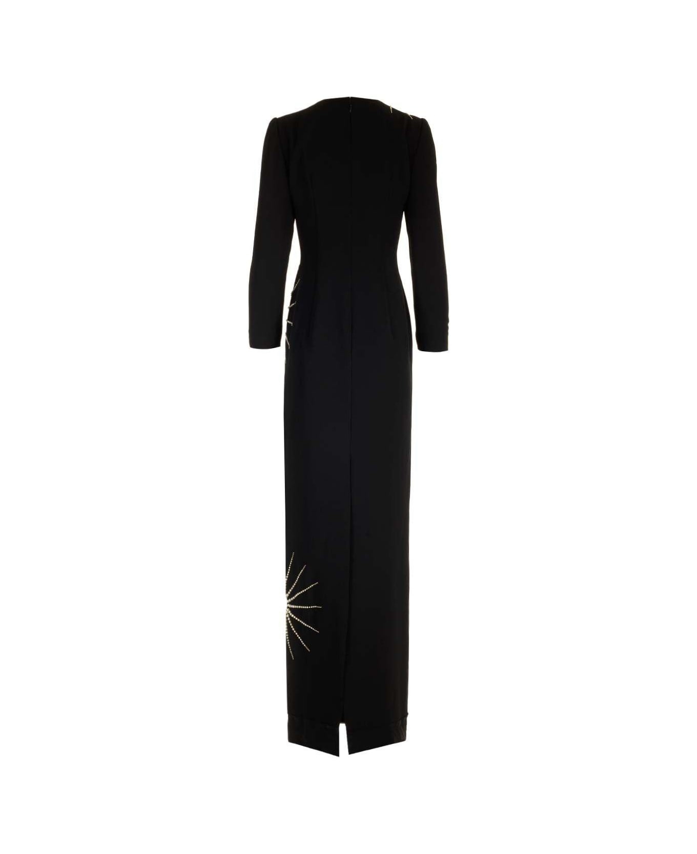 Dries Van Noten Embellished Long Dress - Black