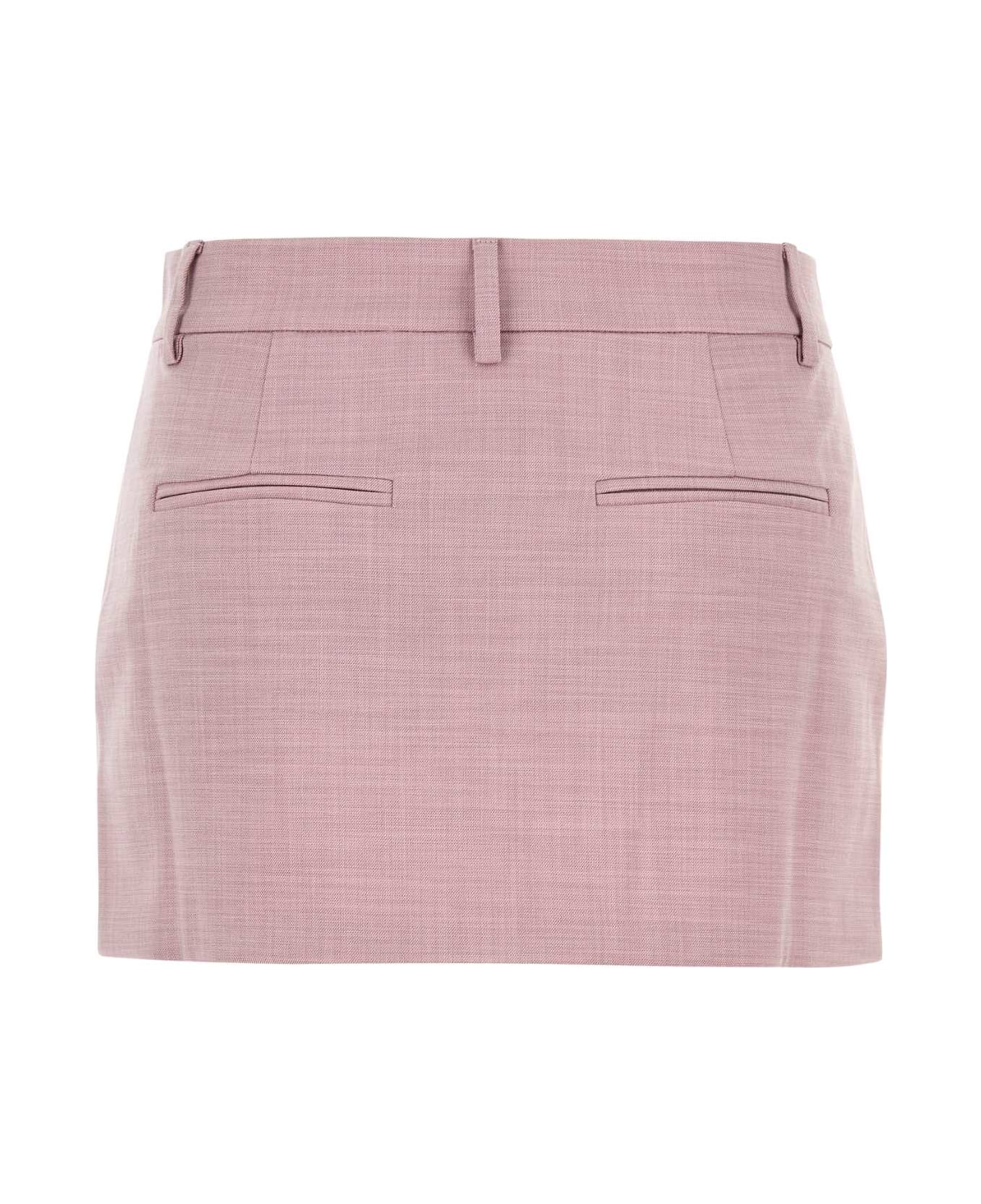 The Andamane Pink Stretch Polyester Blend Mini Skirt - PEONY