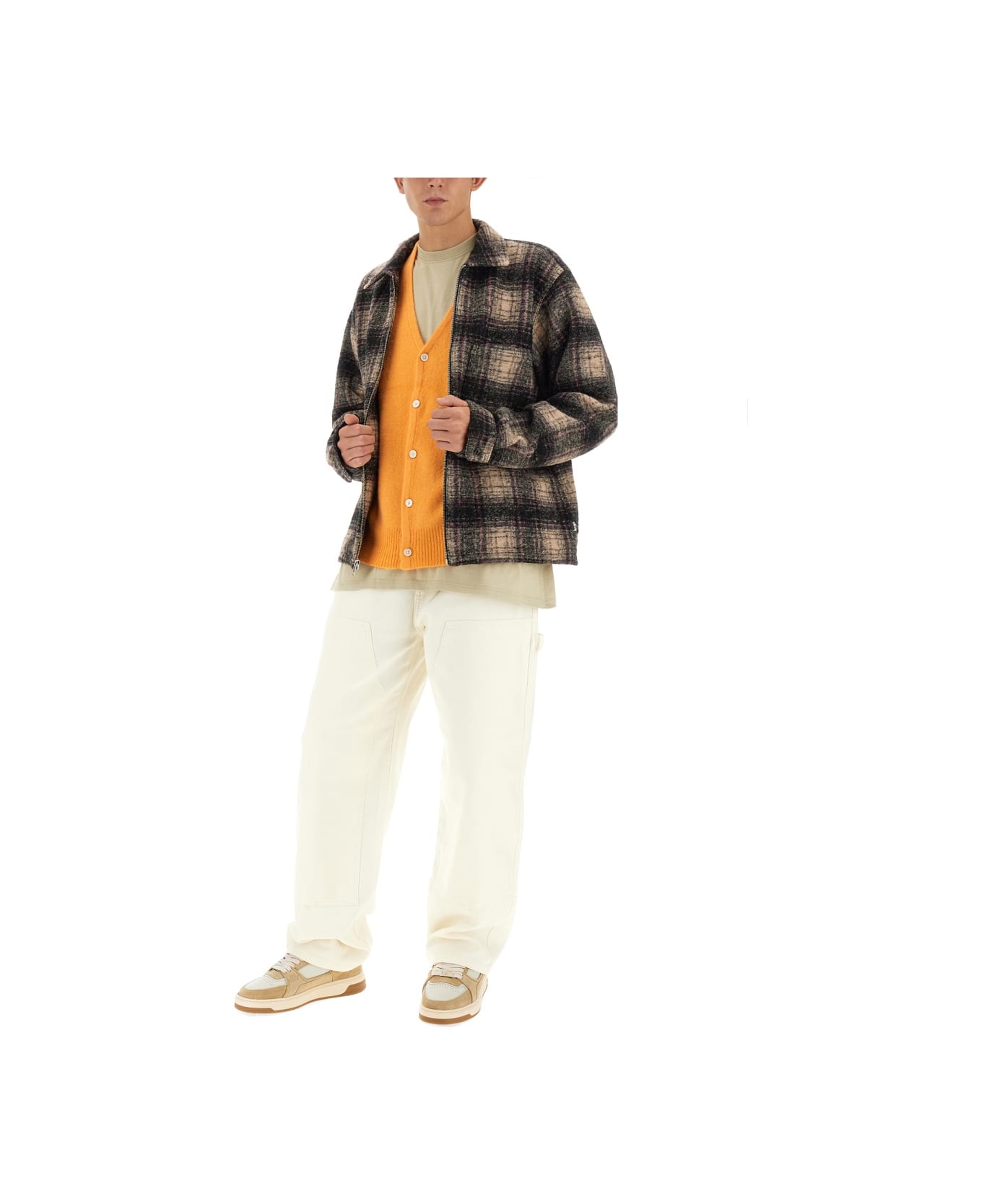 Stussy Cardigan With Buttons - ORANGE