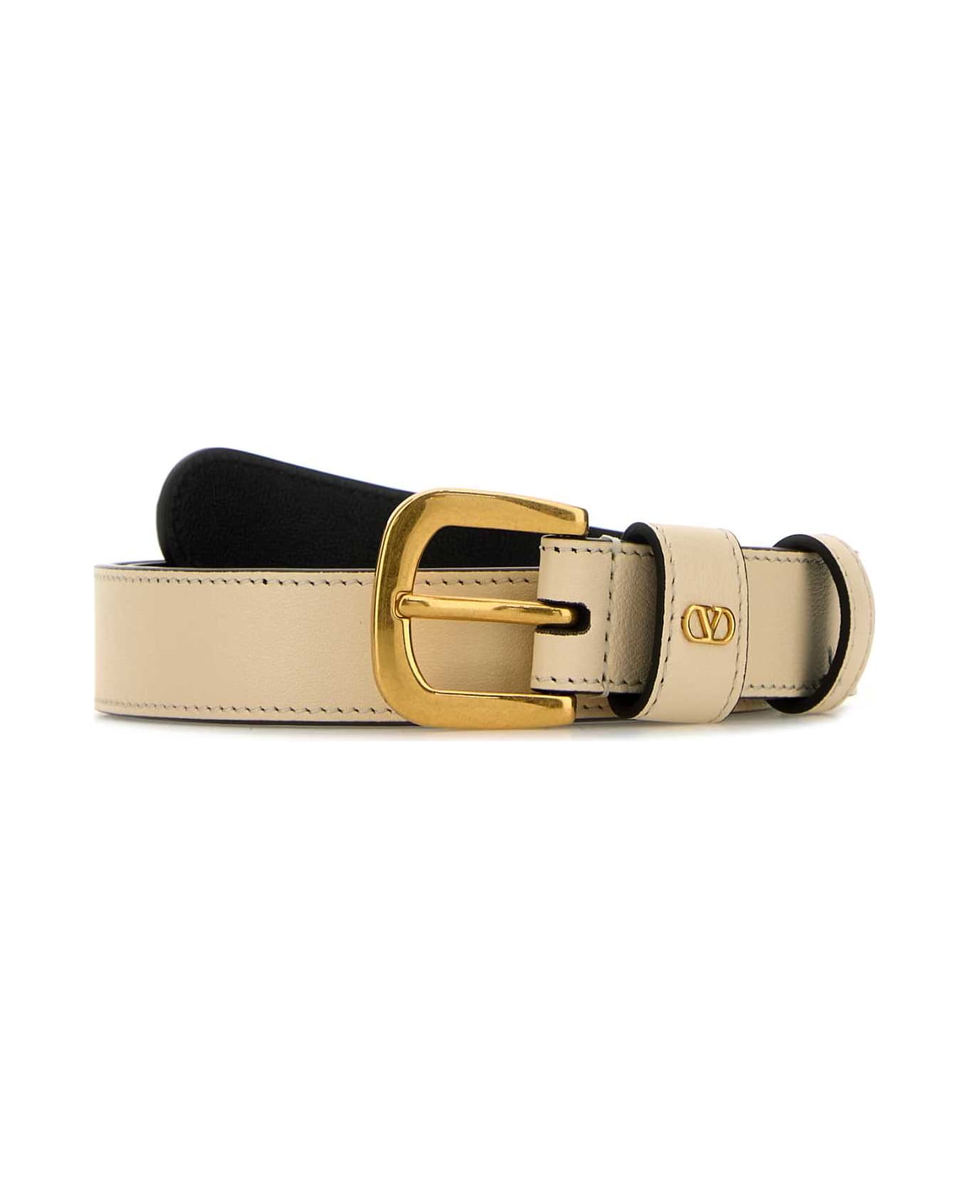 Valentino Garavani Ivory Leather Belt - BUTTERWHITE