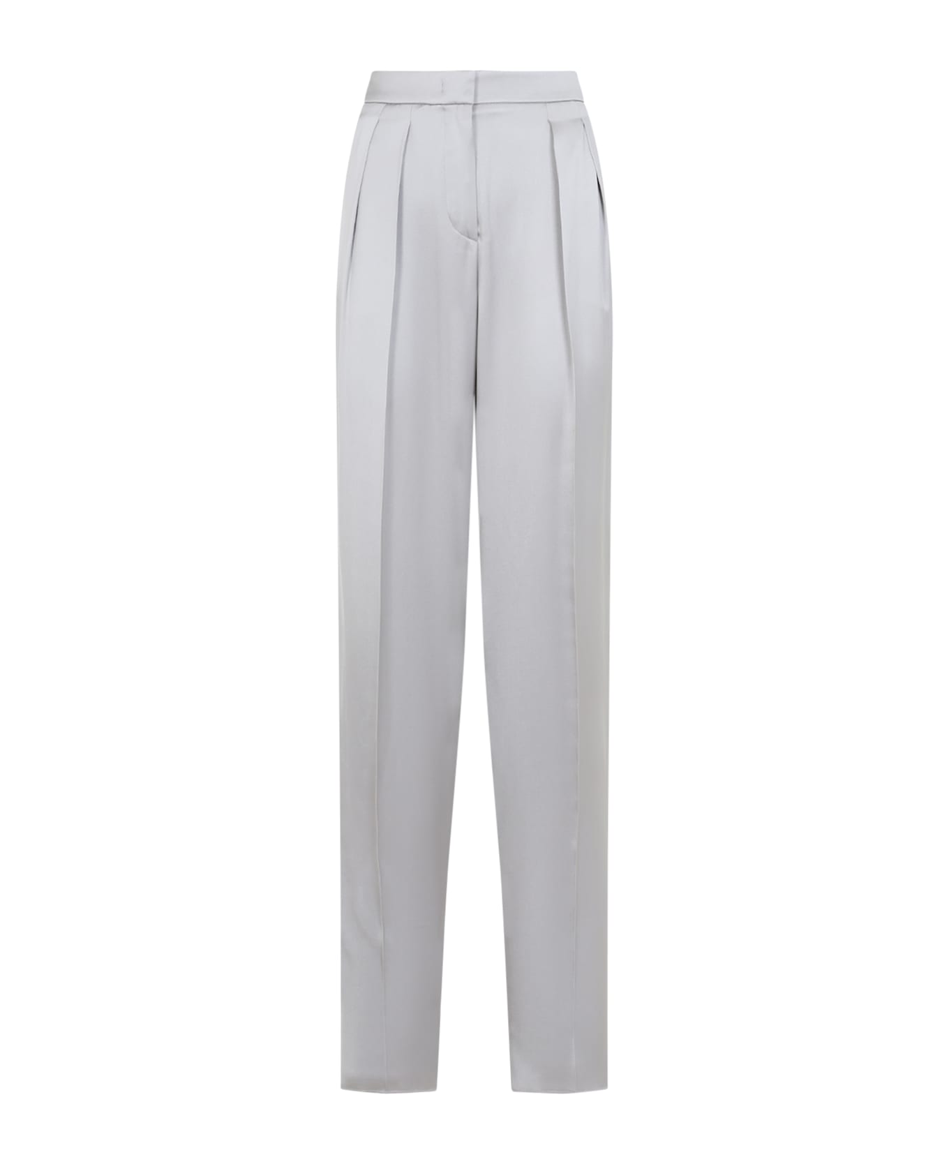 Giorgio Armani Straight Silk Pants - Stone