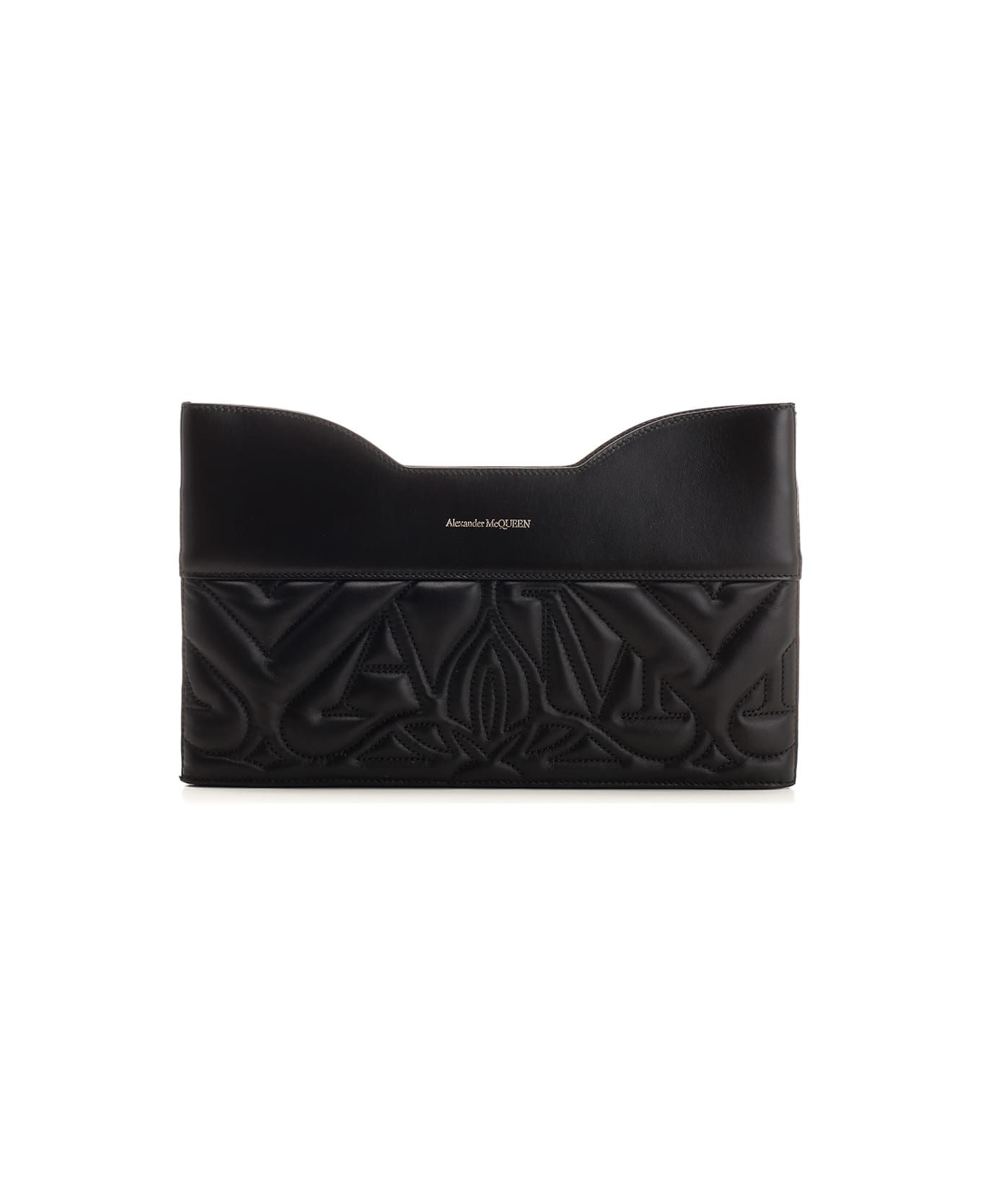 Alexander McQueen The Bow Leather Clutch - black