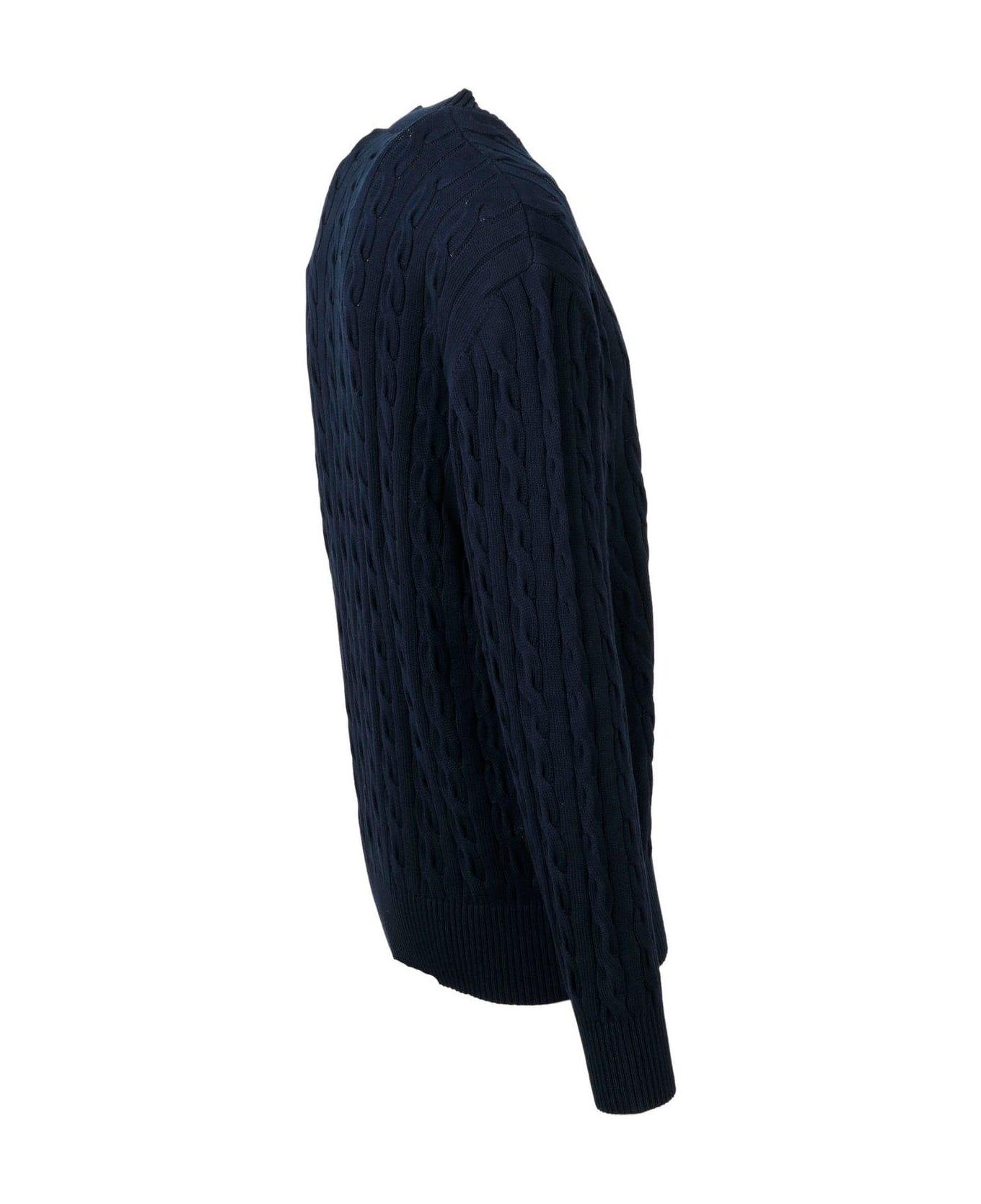 Palm Angels Pirate Bear Cable Knit Sweater - Blue ニットウェア