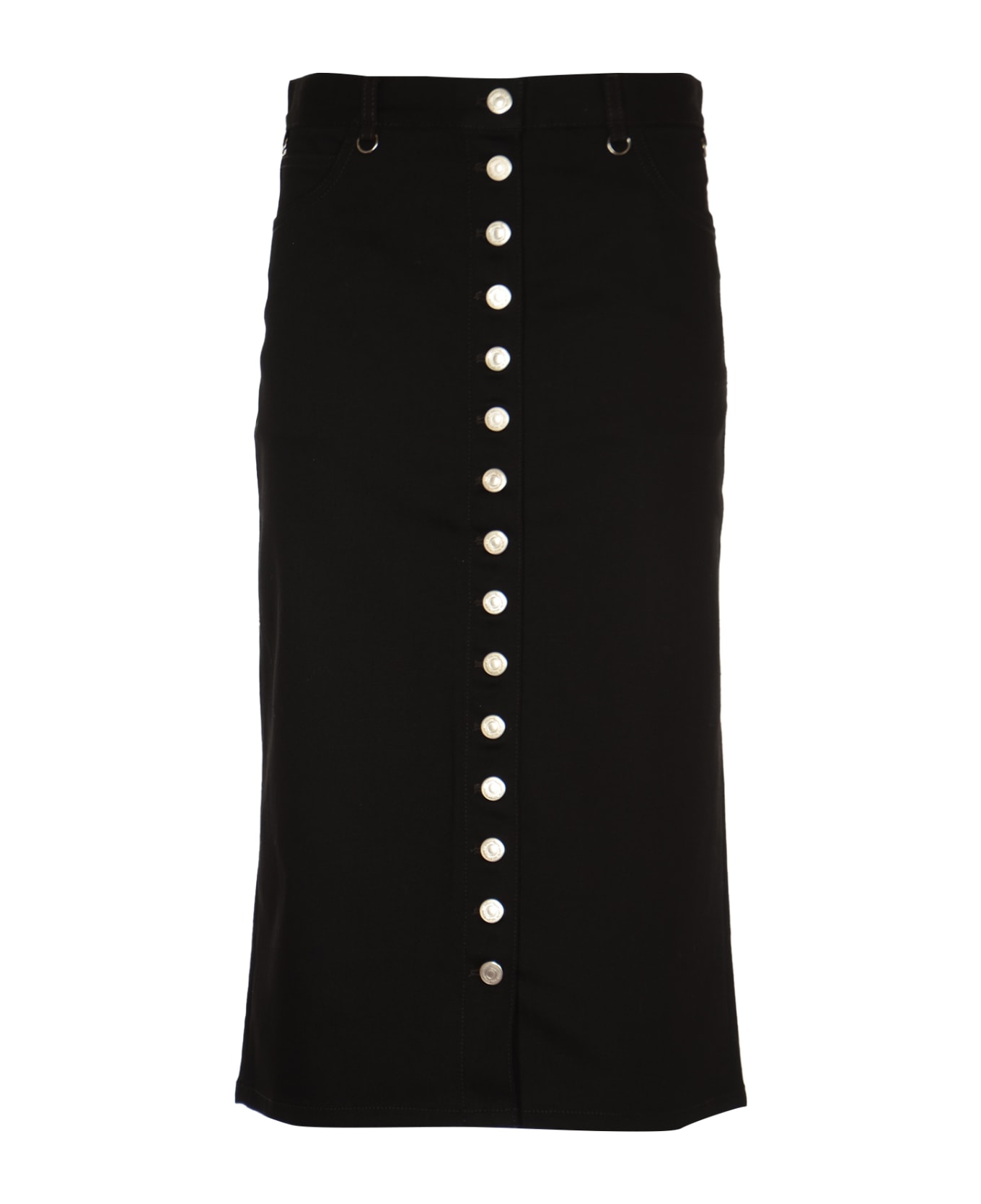 Courrèges Long Buttoned Skirt - Black