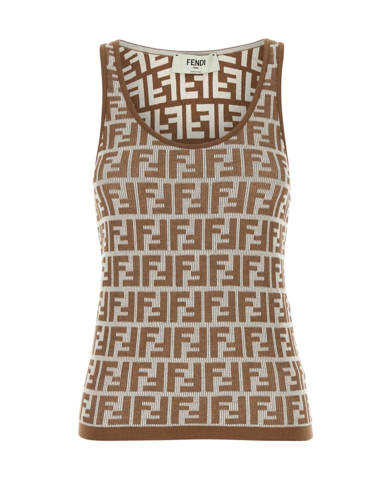 Fendi Embroidered Stretch Cotton Tank Top | italist, ALWAYS