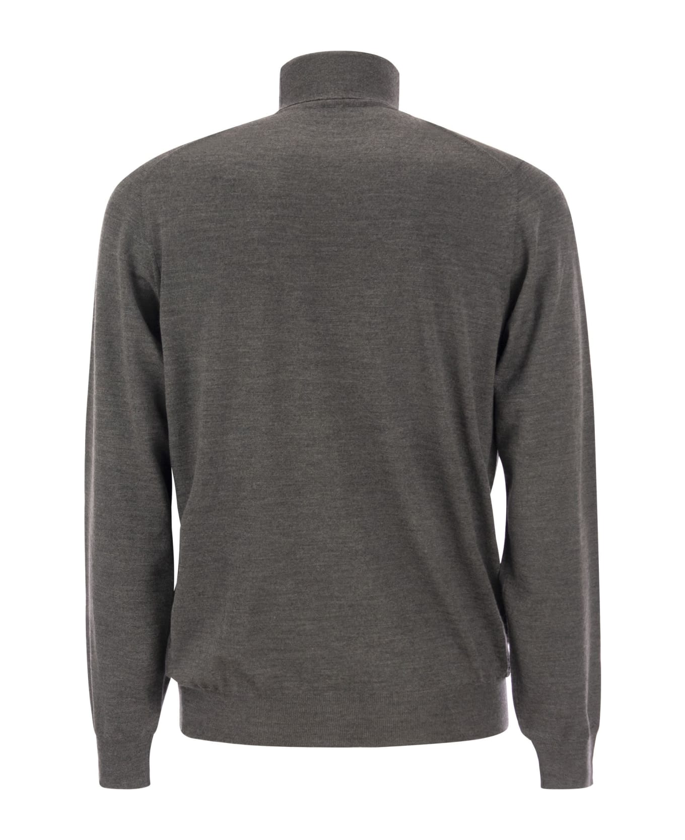 Fedeli Turtleneck Sweater In Virgin Wool - Anthracite