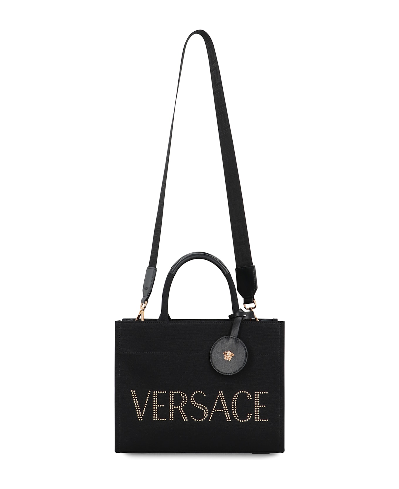 Versace Small Canvas Tote Bag - black