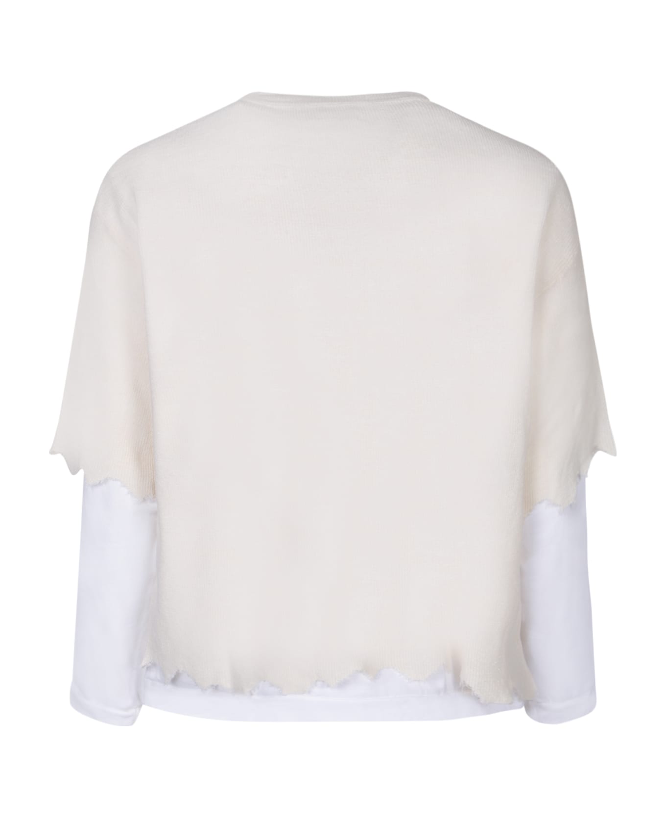 Atomo Factory Cream Sweater With Slits - White