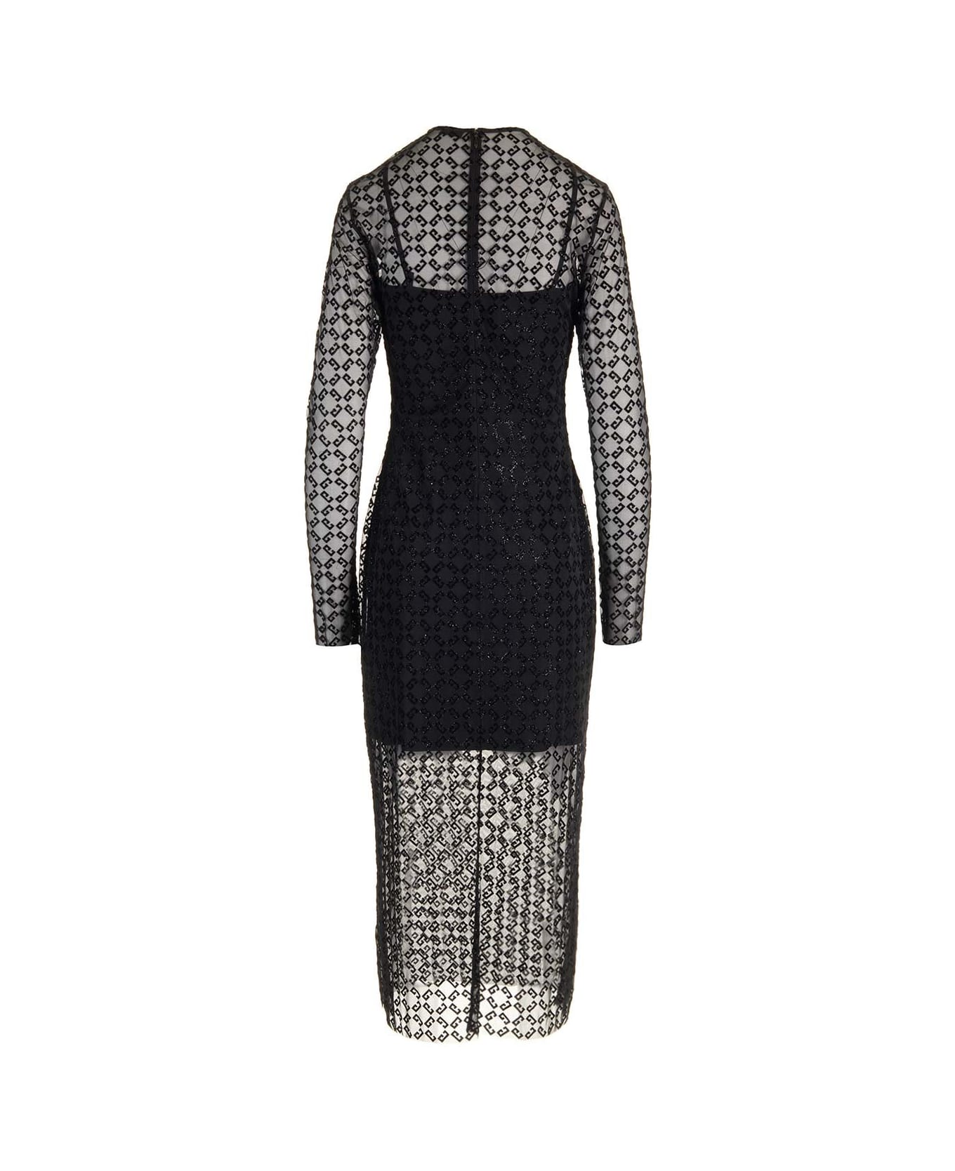 Givenchy Monogram 72 Tulle Sheath Dress - Black